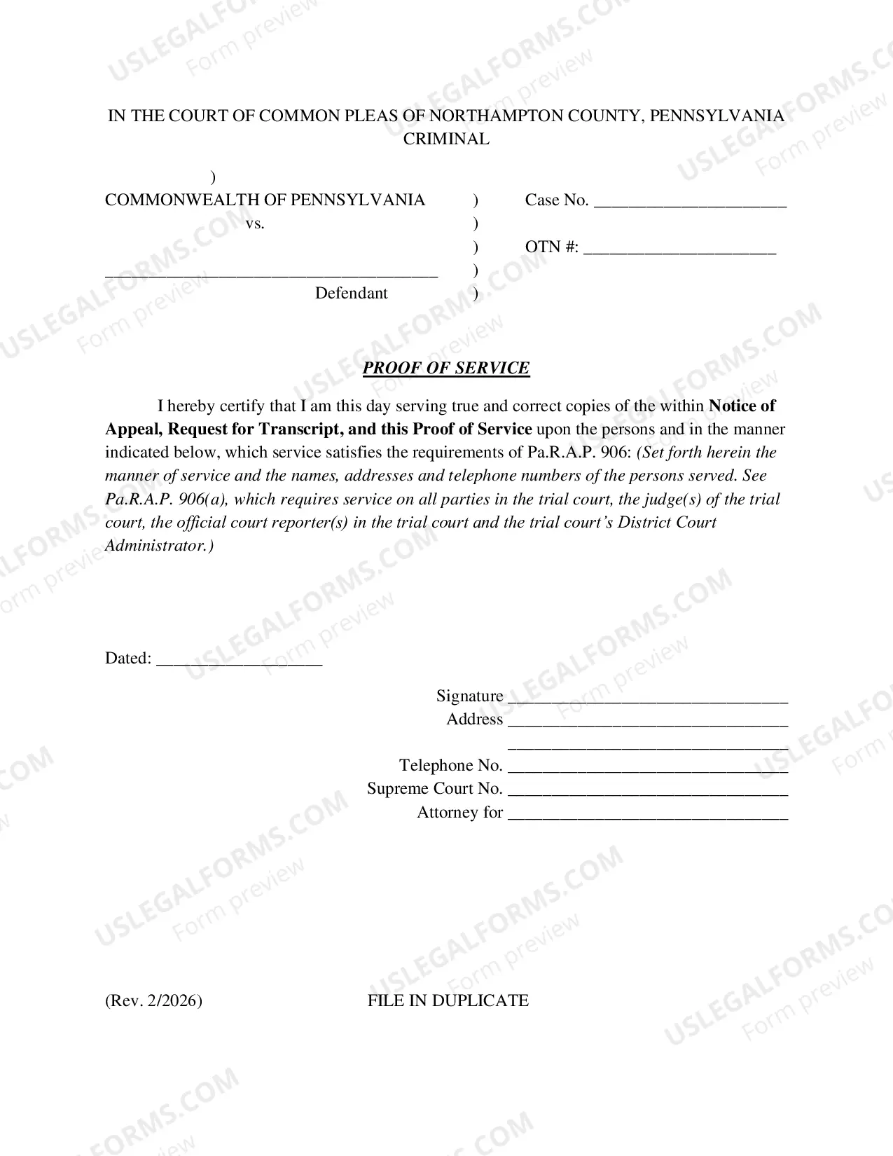Preview Superior Court Appeal Form