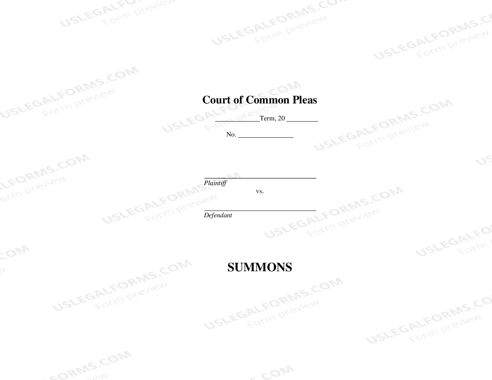 Preview (Writ Of) Summons