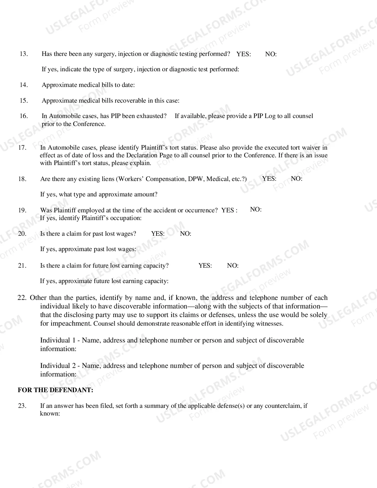 Preview Case Management Conference Memorandum