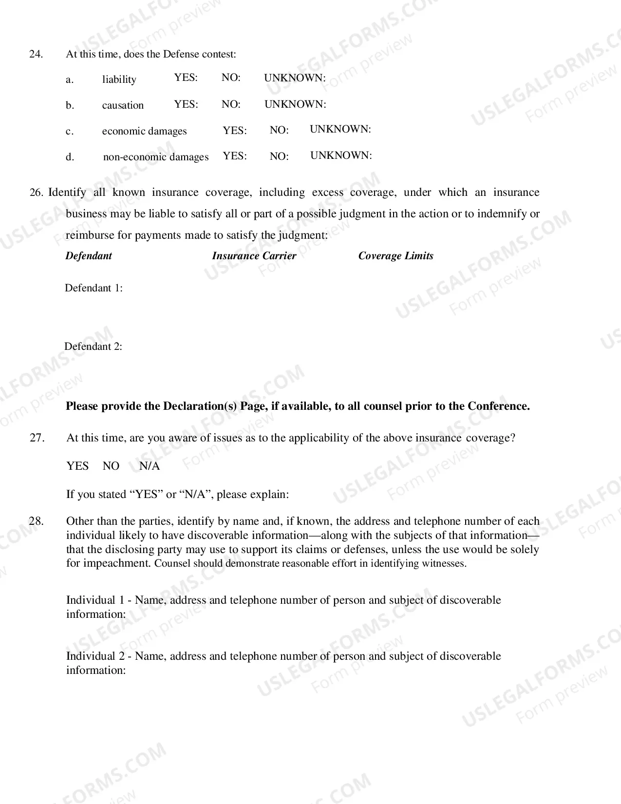 Preview Case Management Conference Memorandum