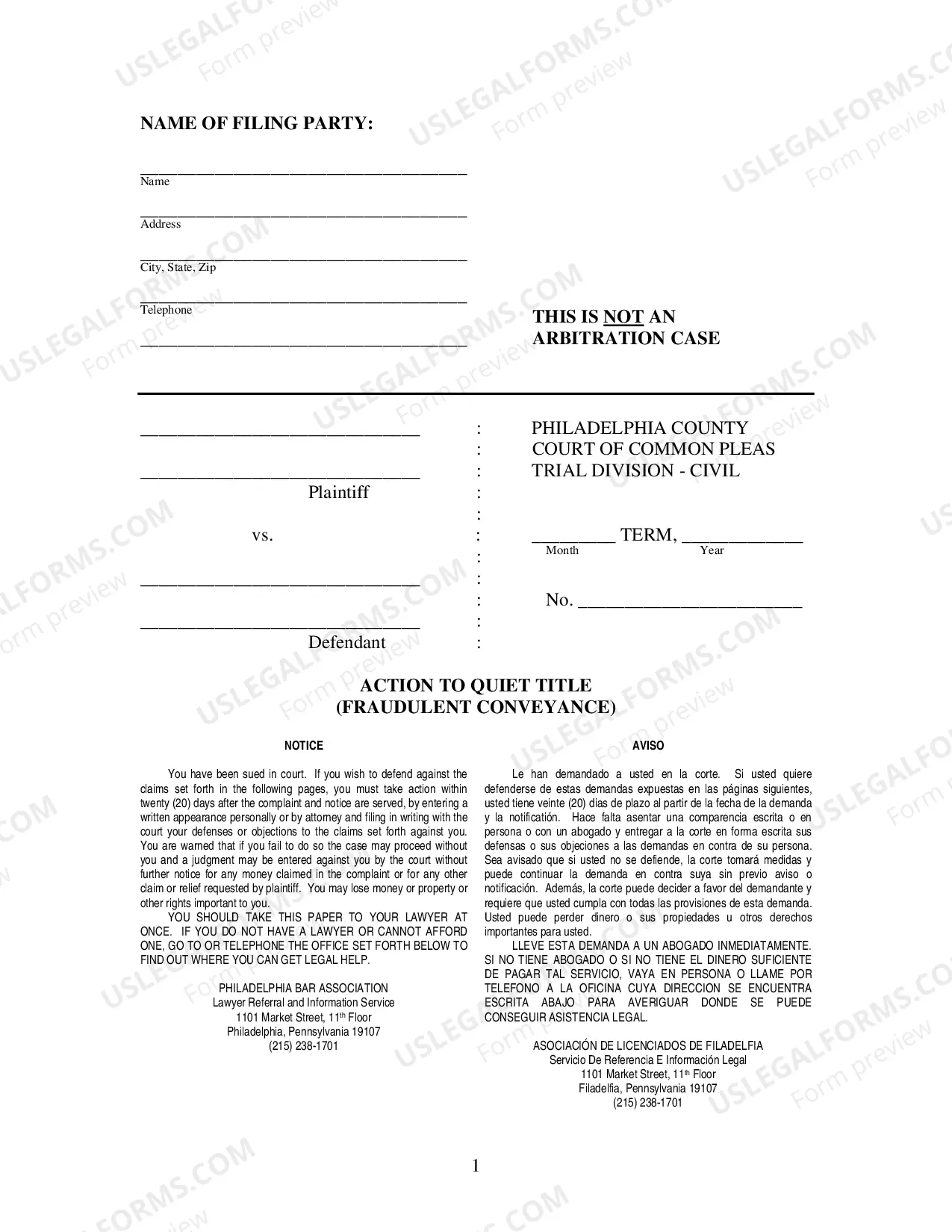 Preview Fraudulent Conveyance Quiet Title Packet