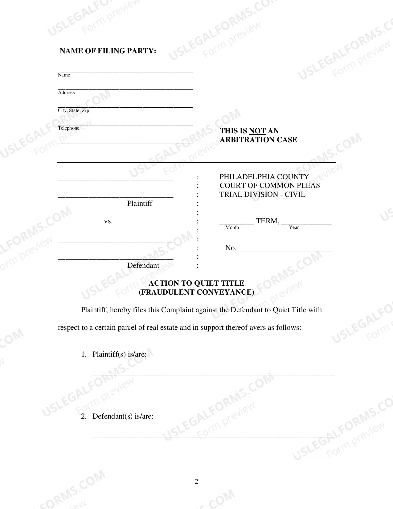 Preview Fraudulent Conveyance Quiet Title Packet