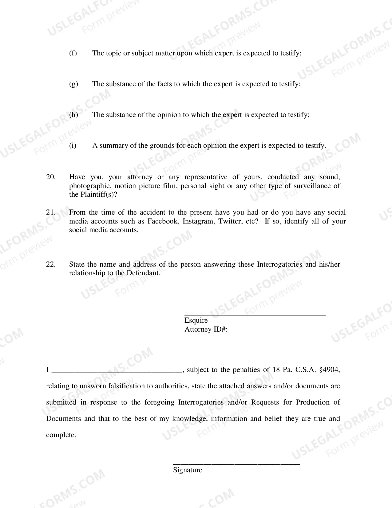 Preview Plaintiffs Interrogatories to Defendants (Premises Liability Cases)