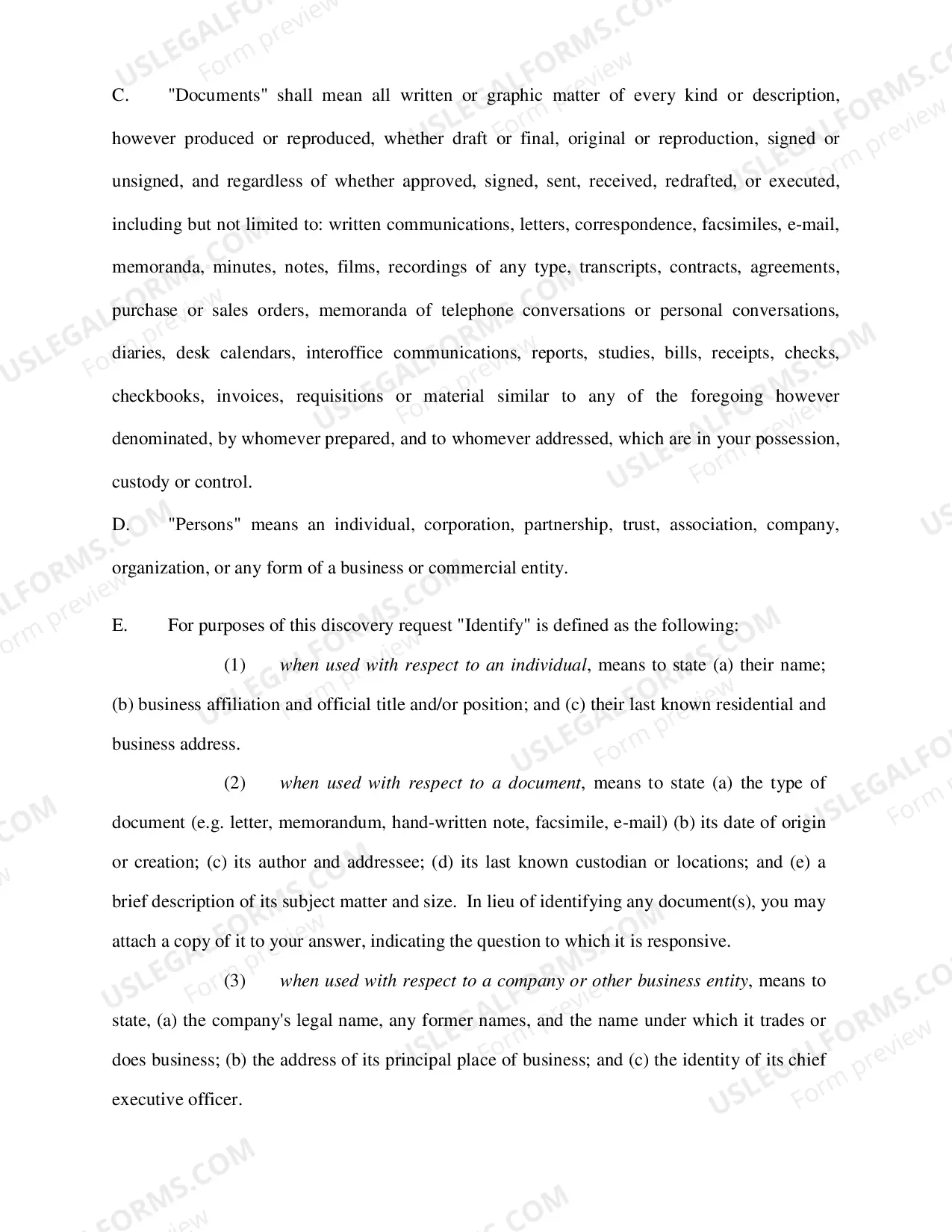 Preview Plaintiffs Request For Production of Documents Directed to Defendant