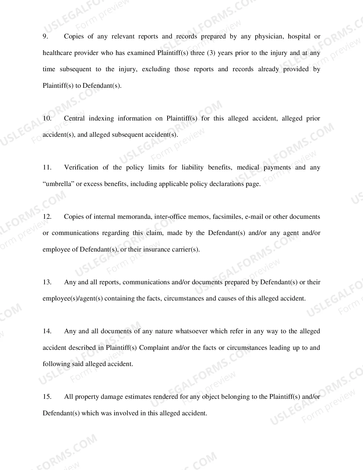 Preview Plaintiffs Request For Production of Documents Directed to Defendant
