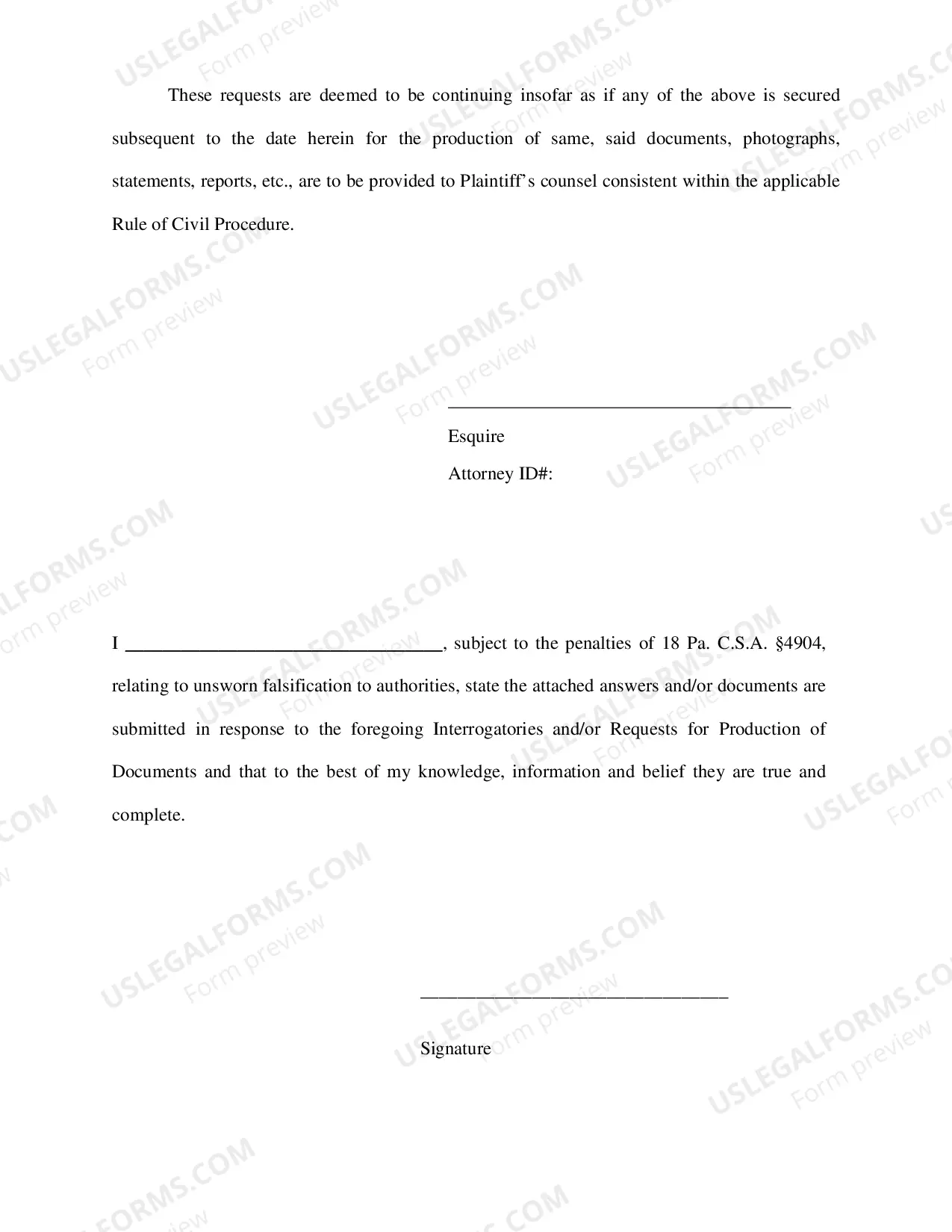 Preview Plaintiffs Request For Production of Documents Directed to Defendant