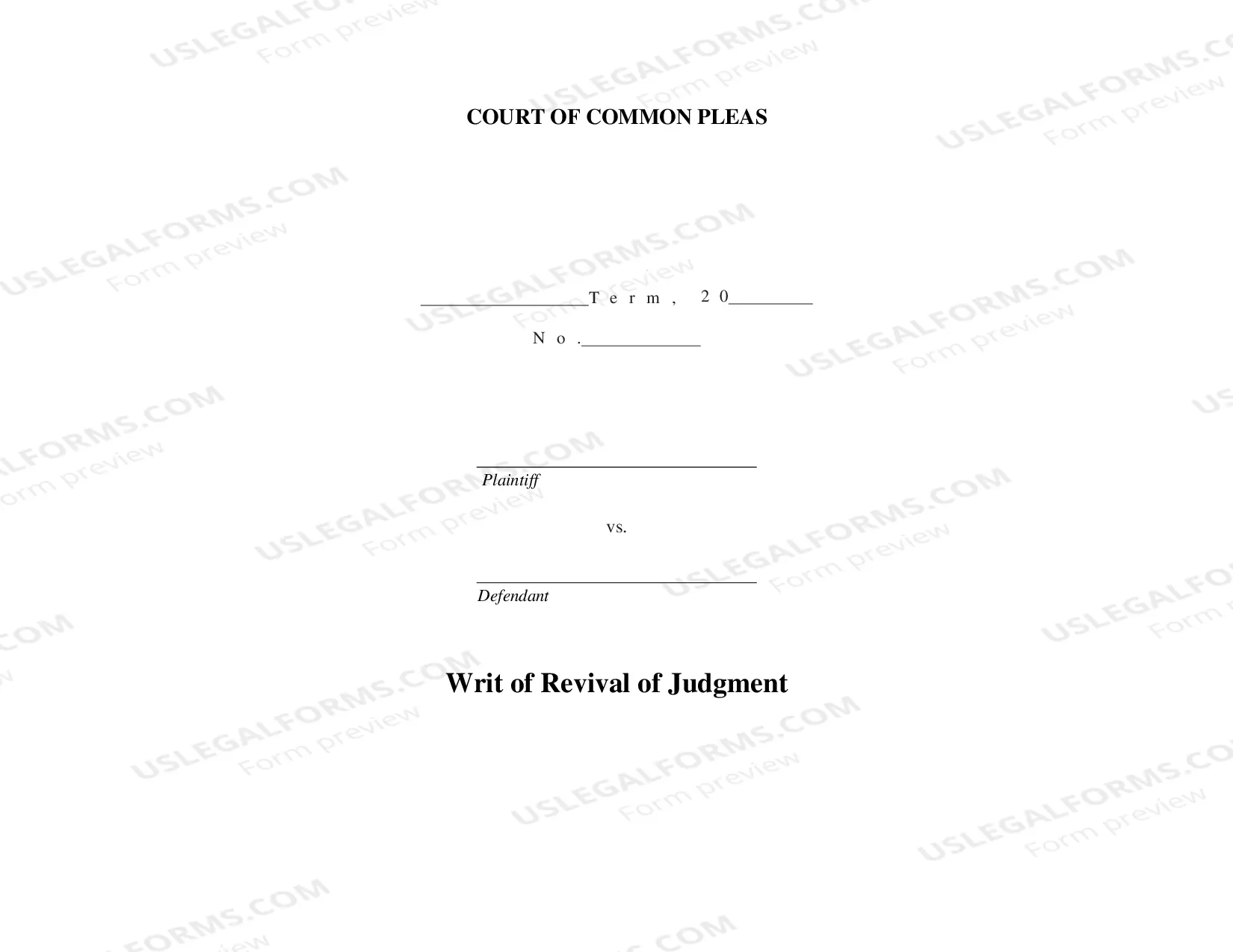 Preview Writ of Revival
