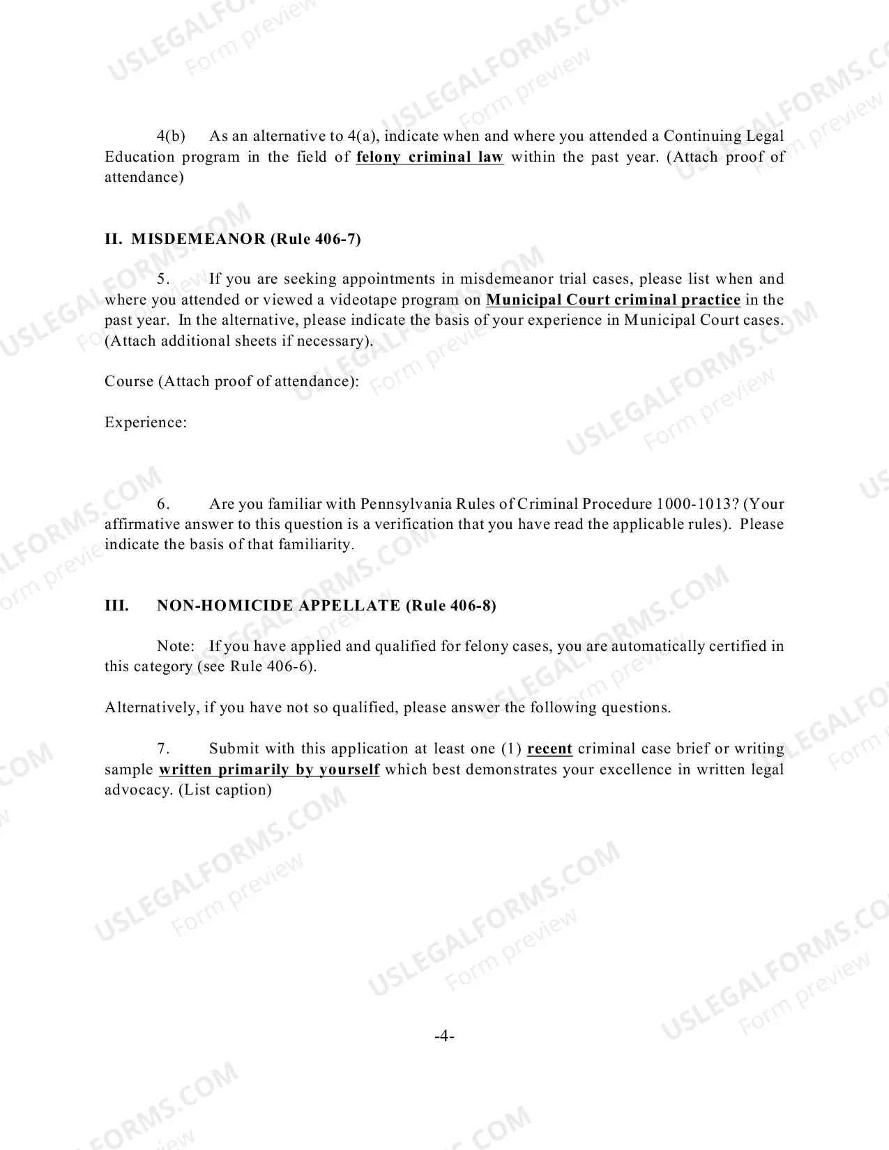 Preview Application For Court Appointment Certification