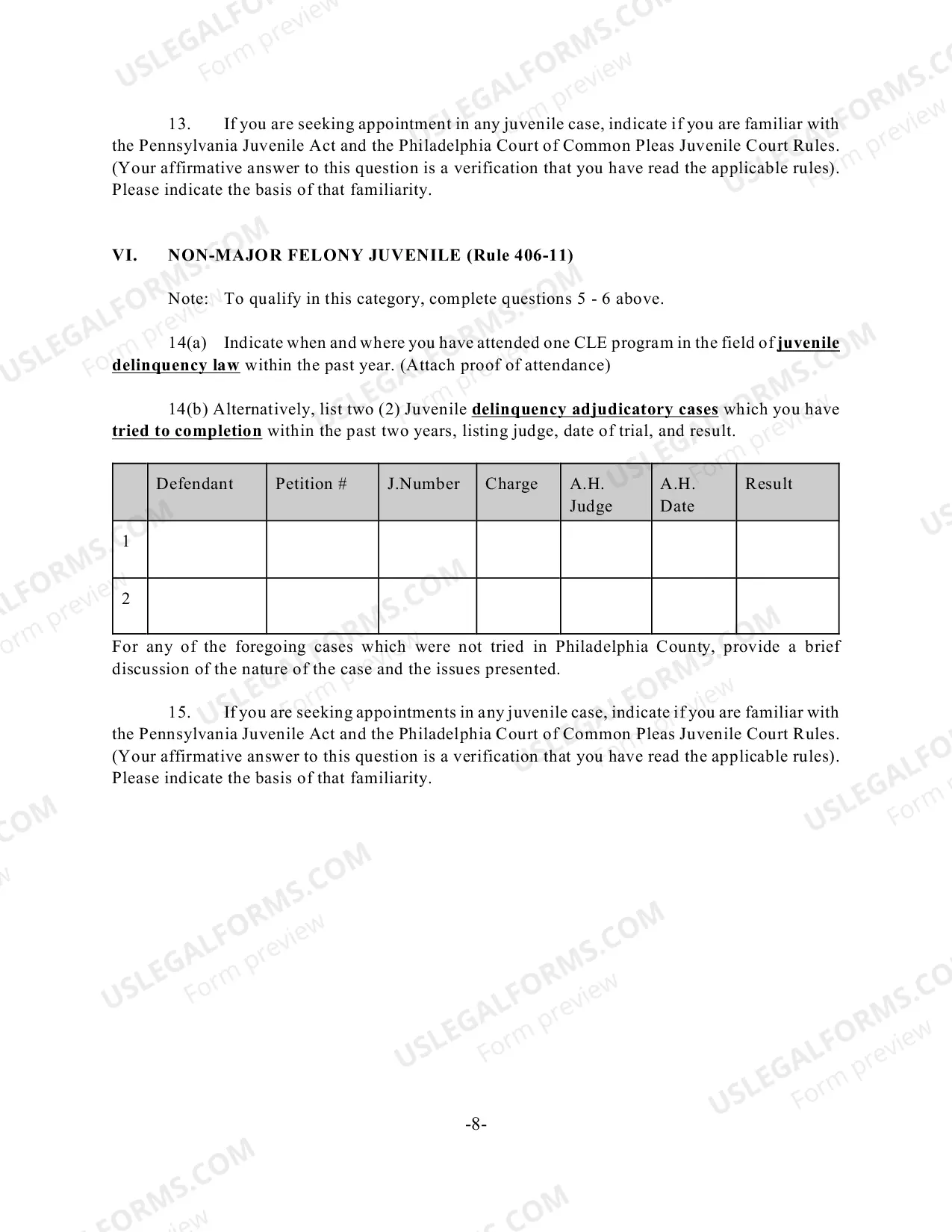 Preview Application For Court Appointment Certification