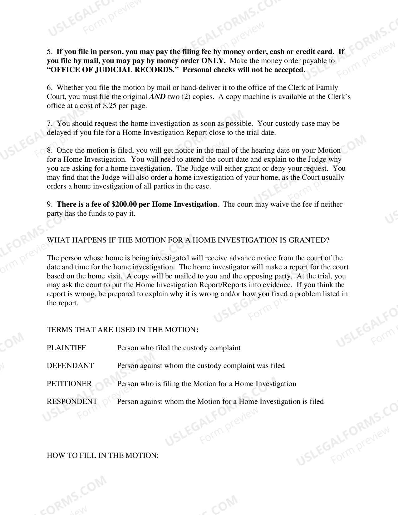 Preview Motion For A Home Investigation