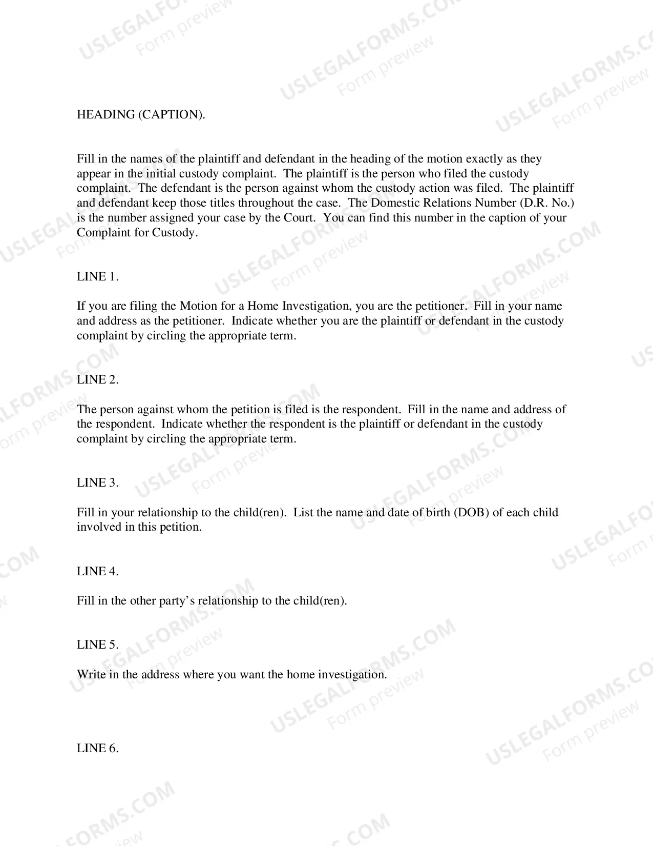 Preview Motion For A Home Investigation
