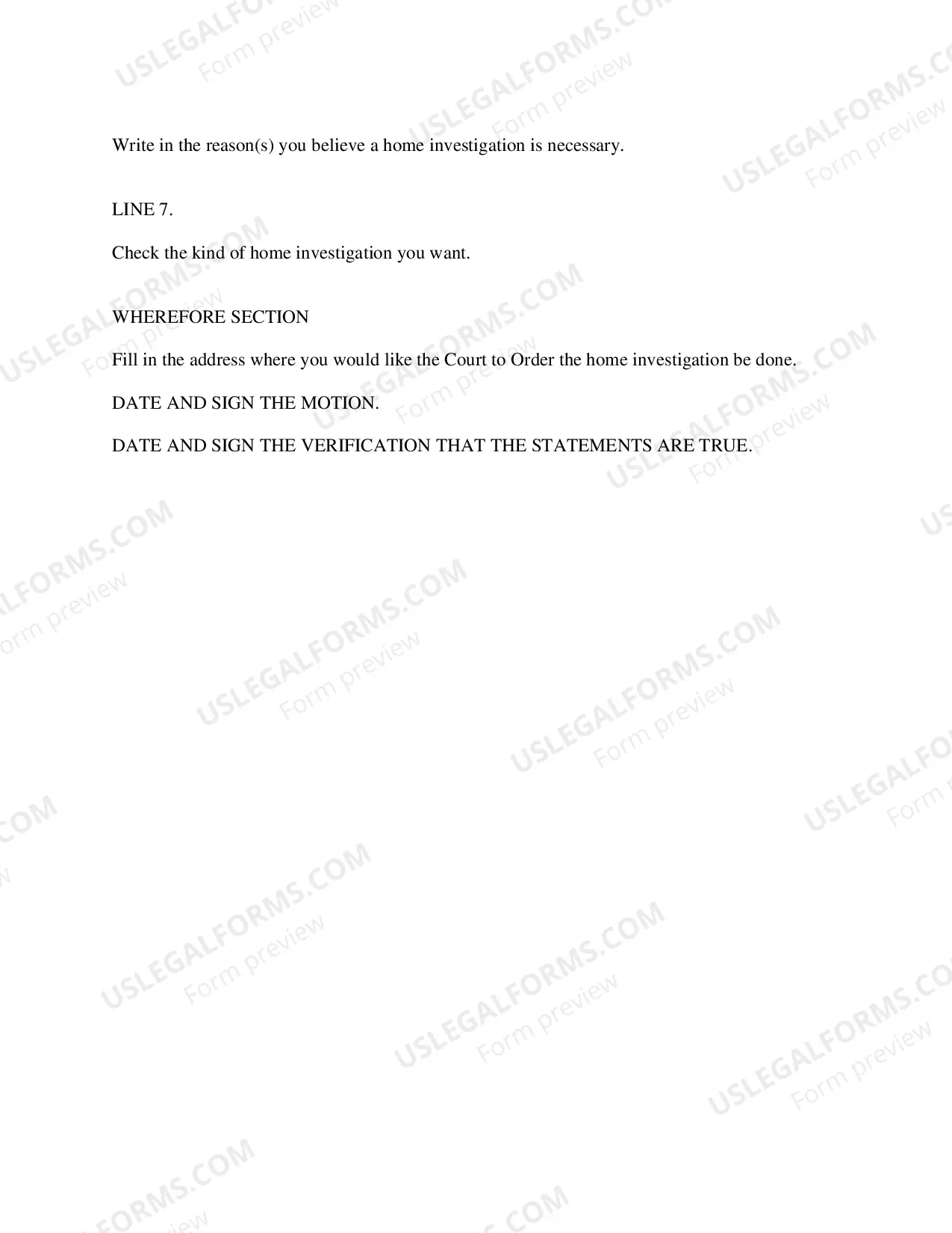 Preview Motion For A Home Investigation