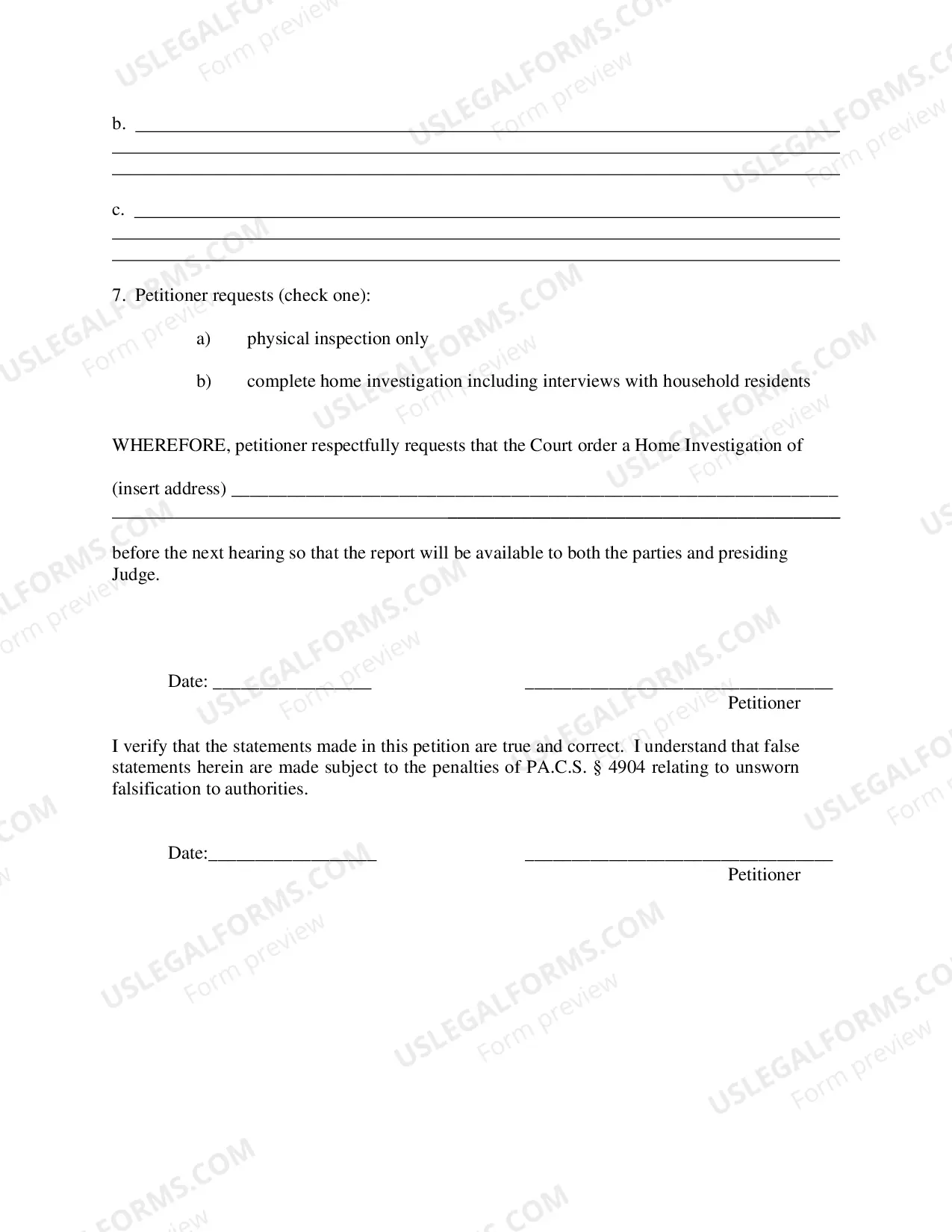 Preview Motion For A Home Investigation