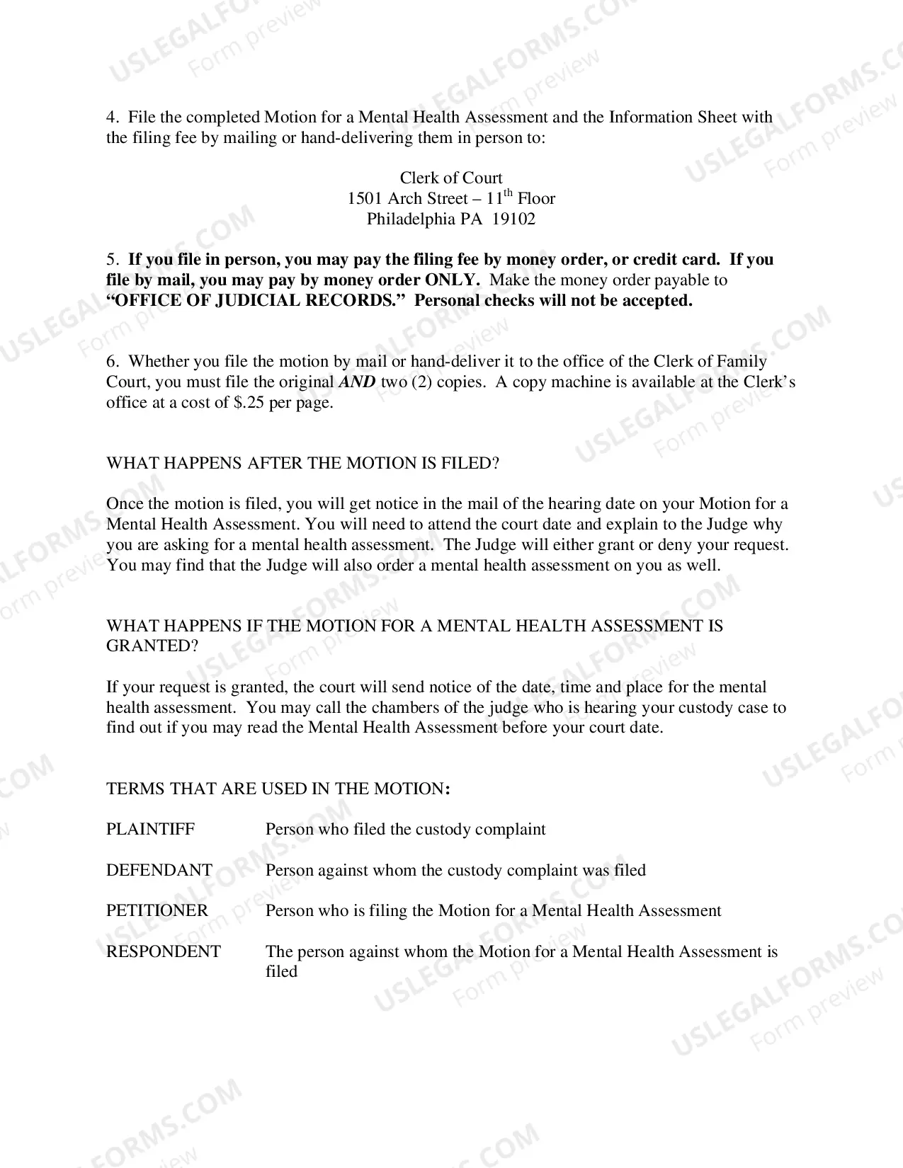 Preview Motion For A Mental Health Assessment