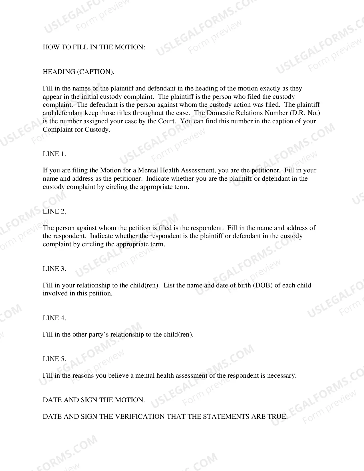 Preview Motion For A Mental Health Assessment