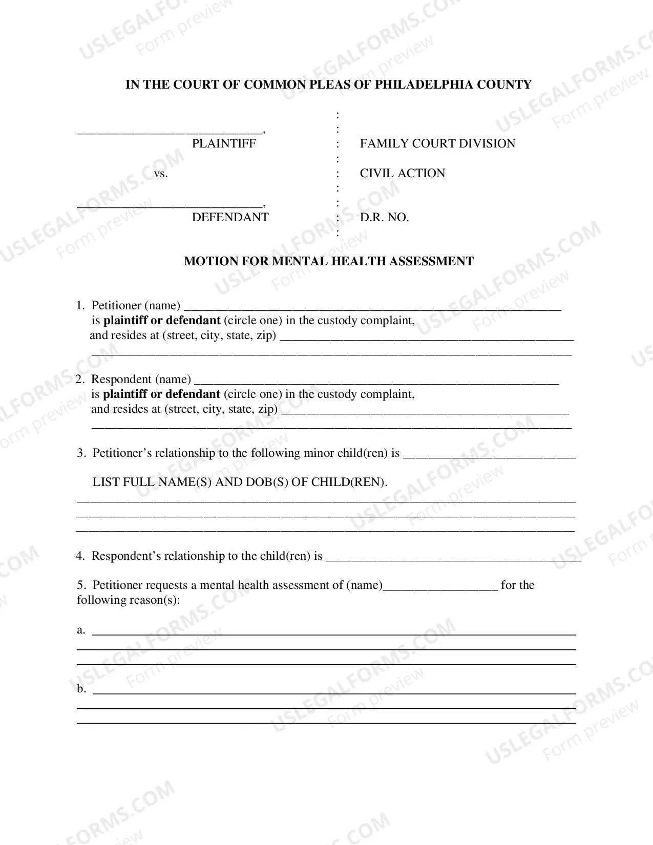 Preview Motion For A Mental Health Assessment