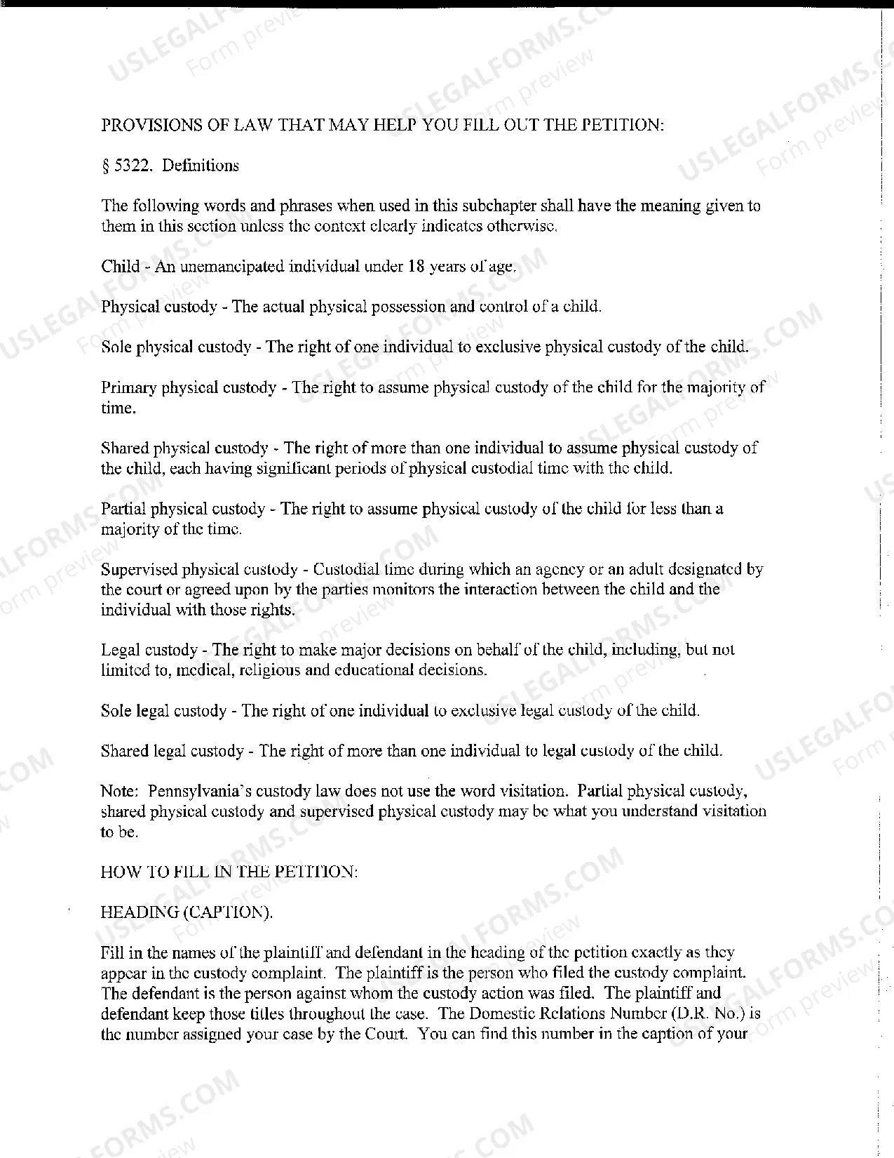 Preview Petition For Contempt of Custody