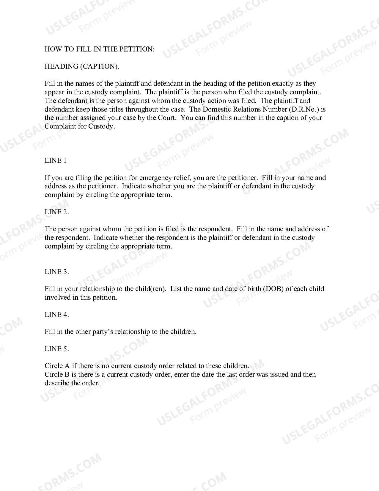 Preview Petition For Emergency Relief-Custody