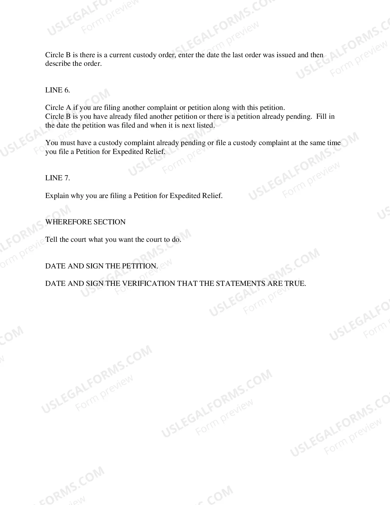 Preview Petition For Expedited Relief-Custody