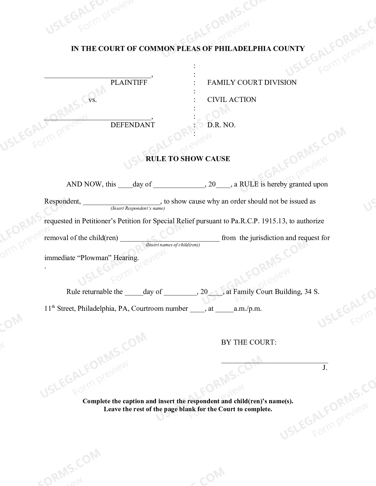 Preview Relocation Petition