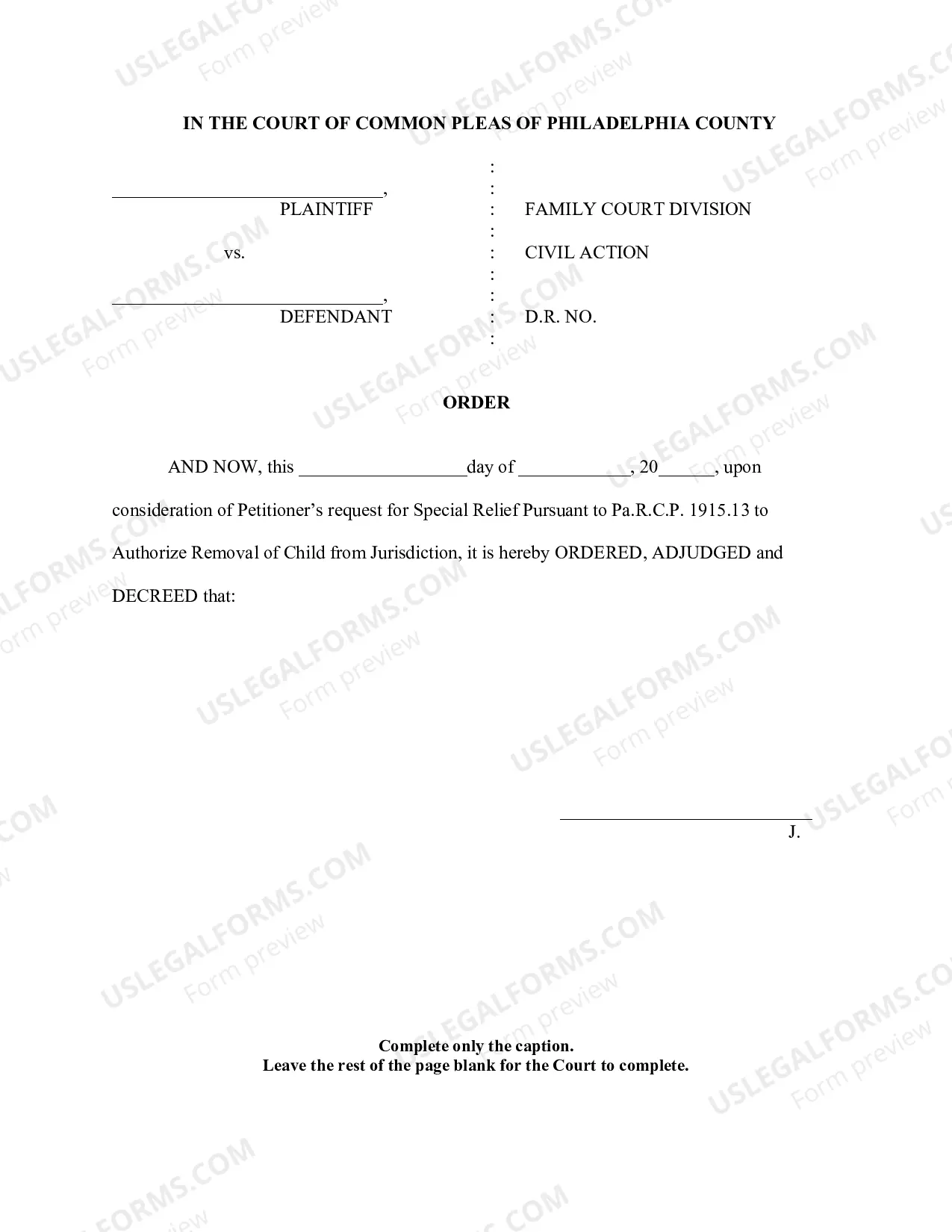 Preview Relocation Petition