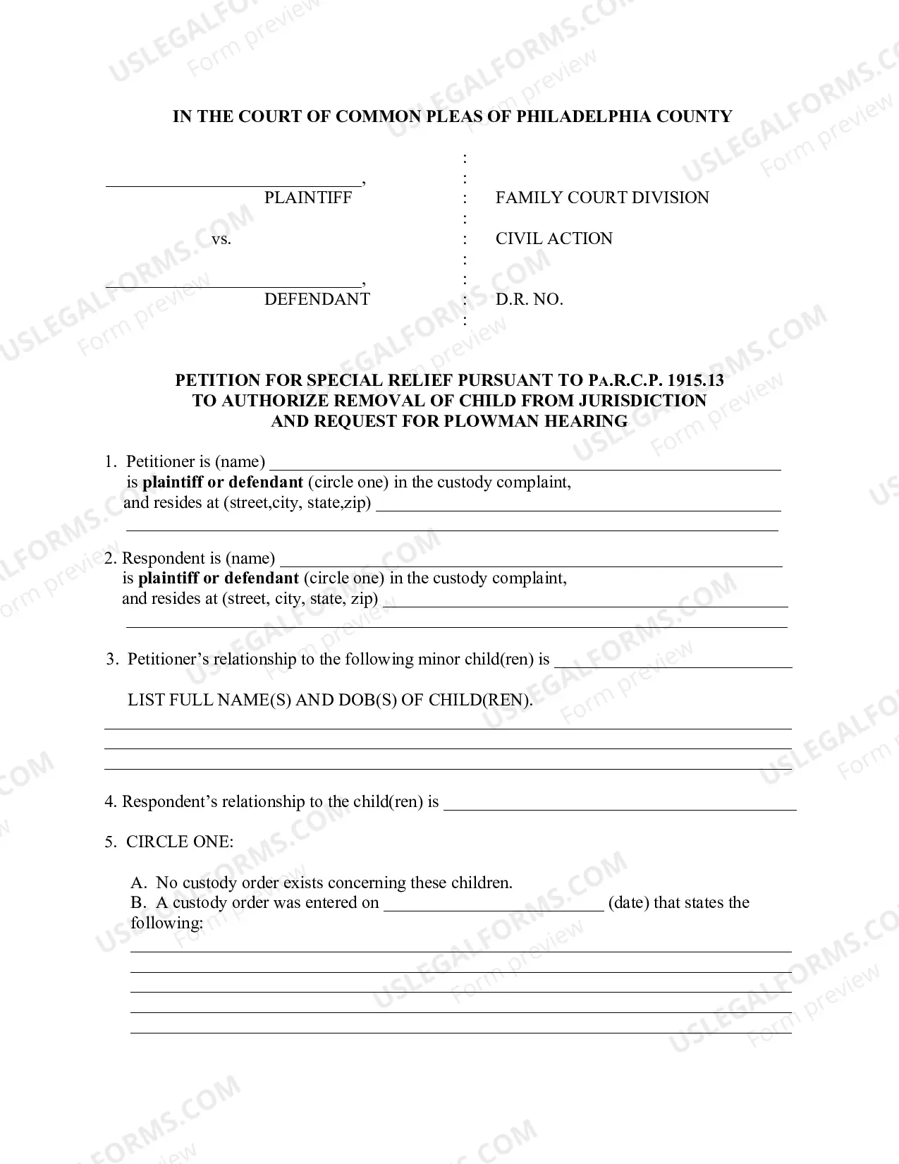 Preview Relocation Petition