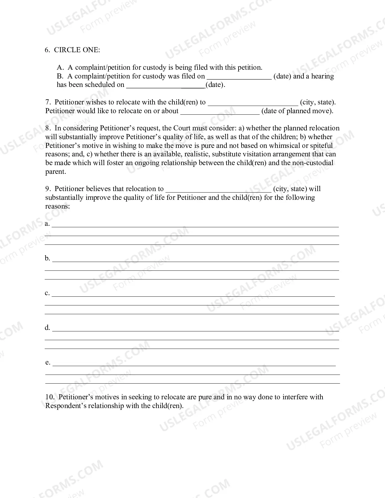 Preview Relocation Petition