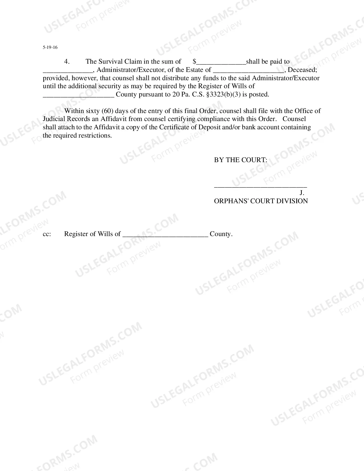Preview Petition to Settle Wrongful Death And Survival Actions