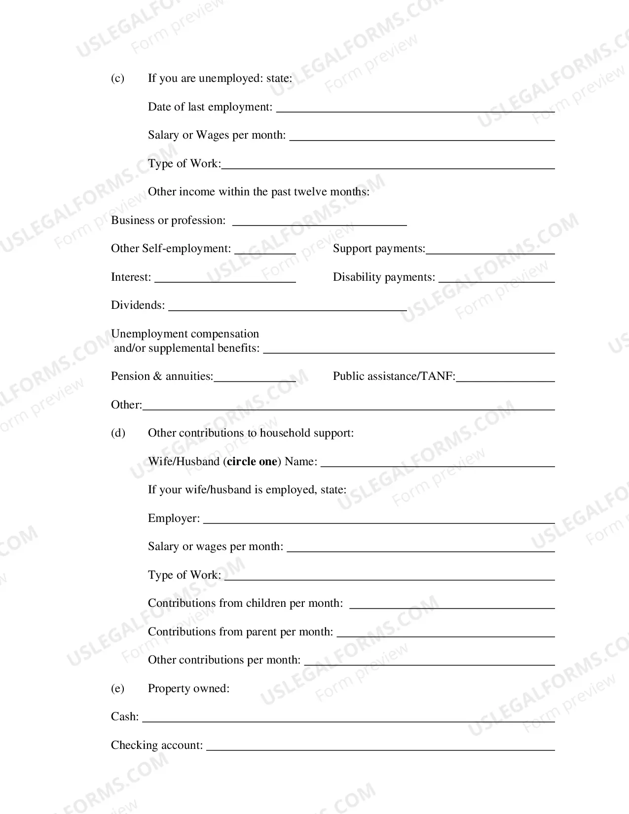 Preview Petition to proceed in Forma Pauperis (IFP)