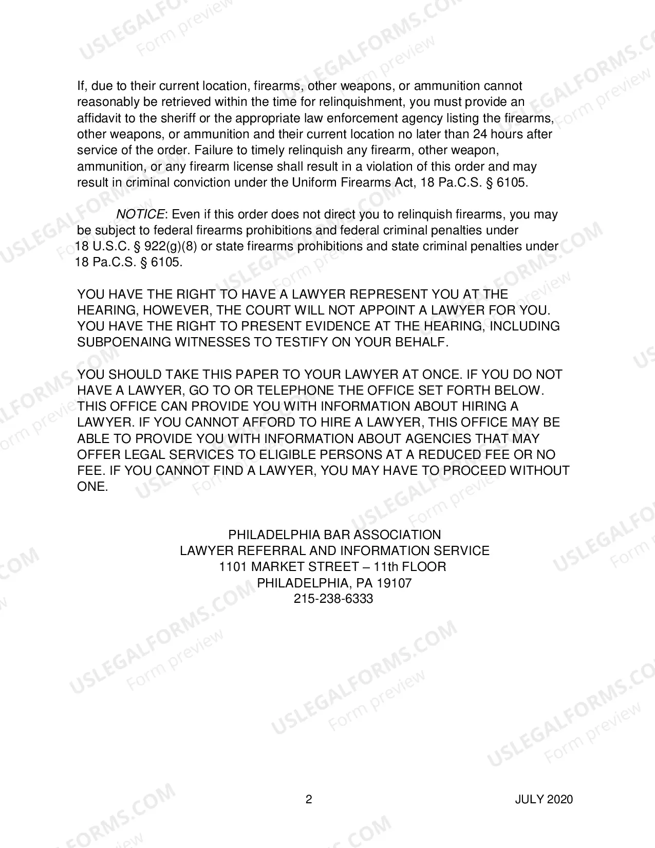 Preview Petition for Protection From Abuse with instructions