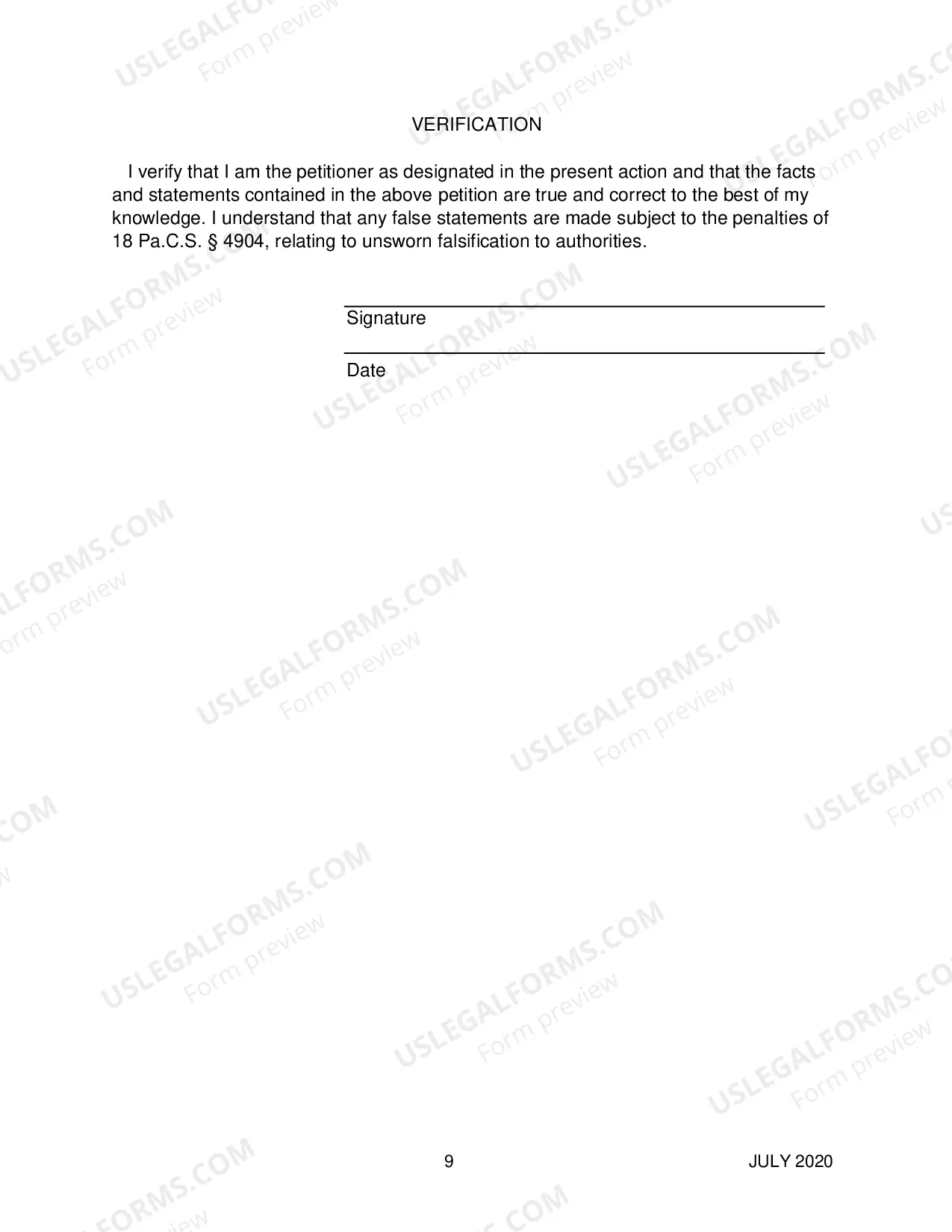 Preview Petition for Protection From Abuse with instructions