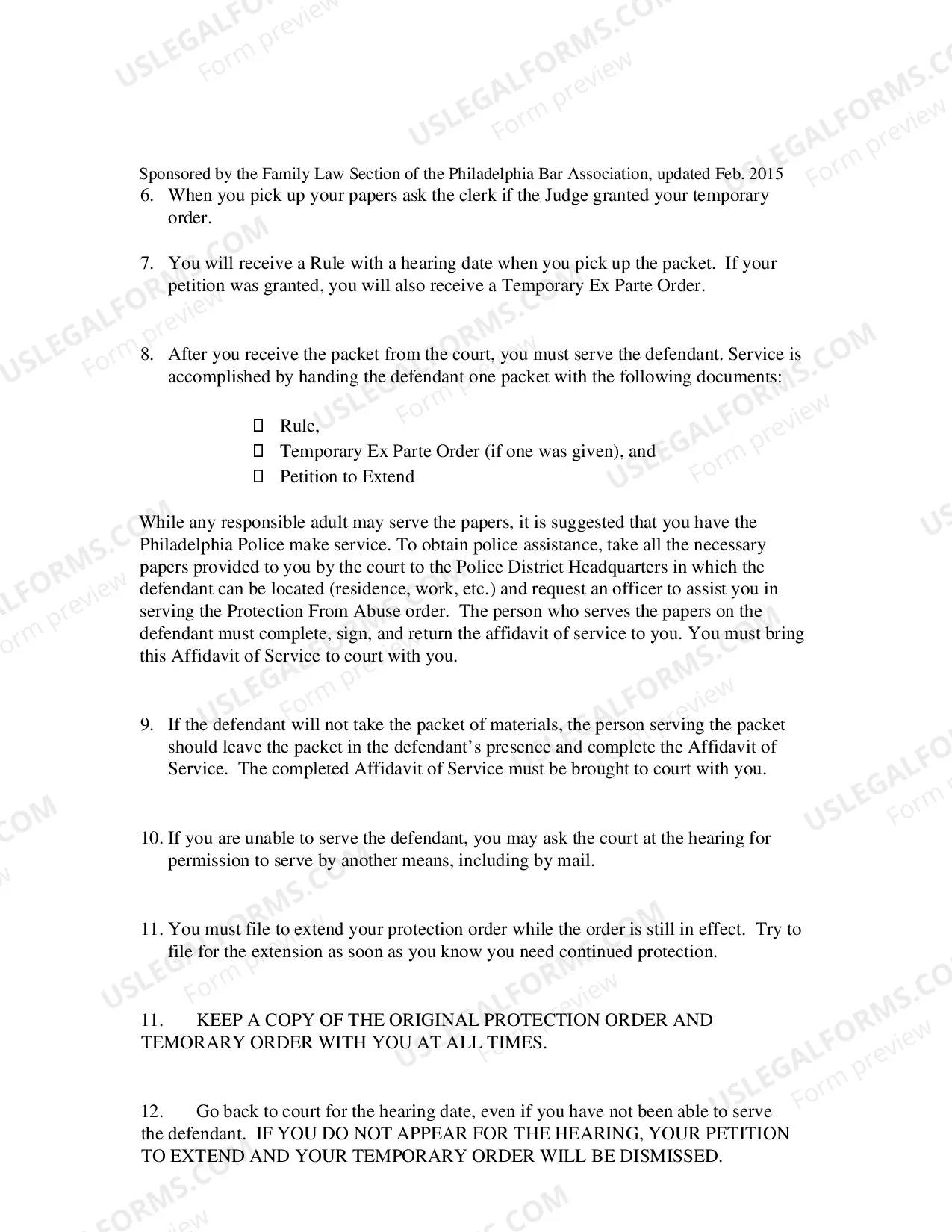 Preview Petition for Extension of Protection From Abuse Order