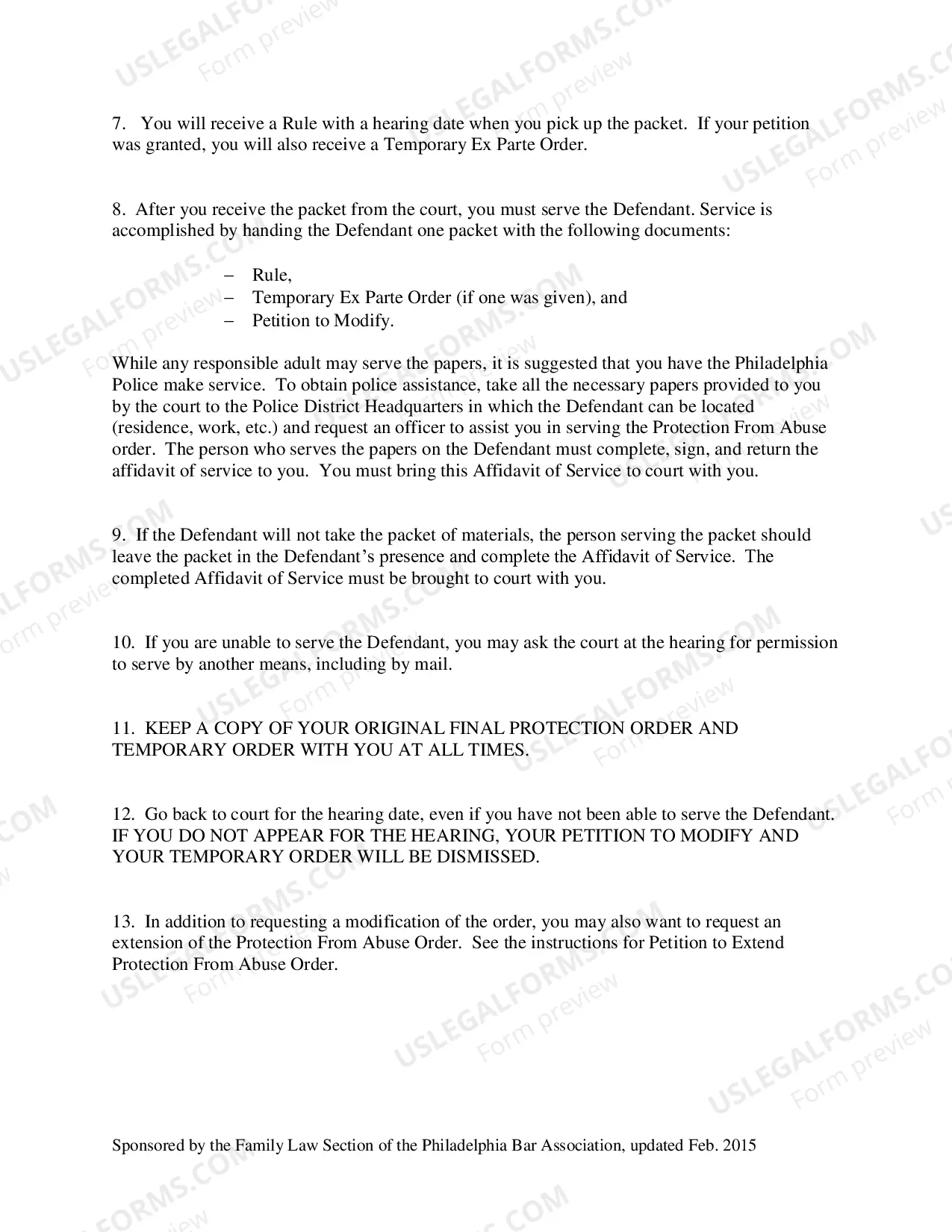 Preview Petition to Modify Protection From Abuse Order