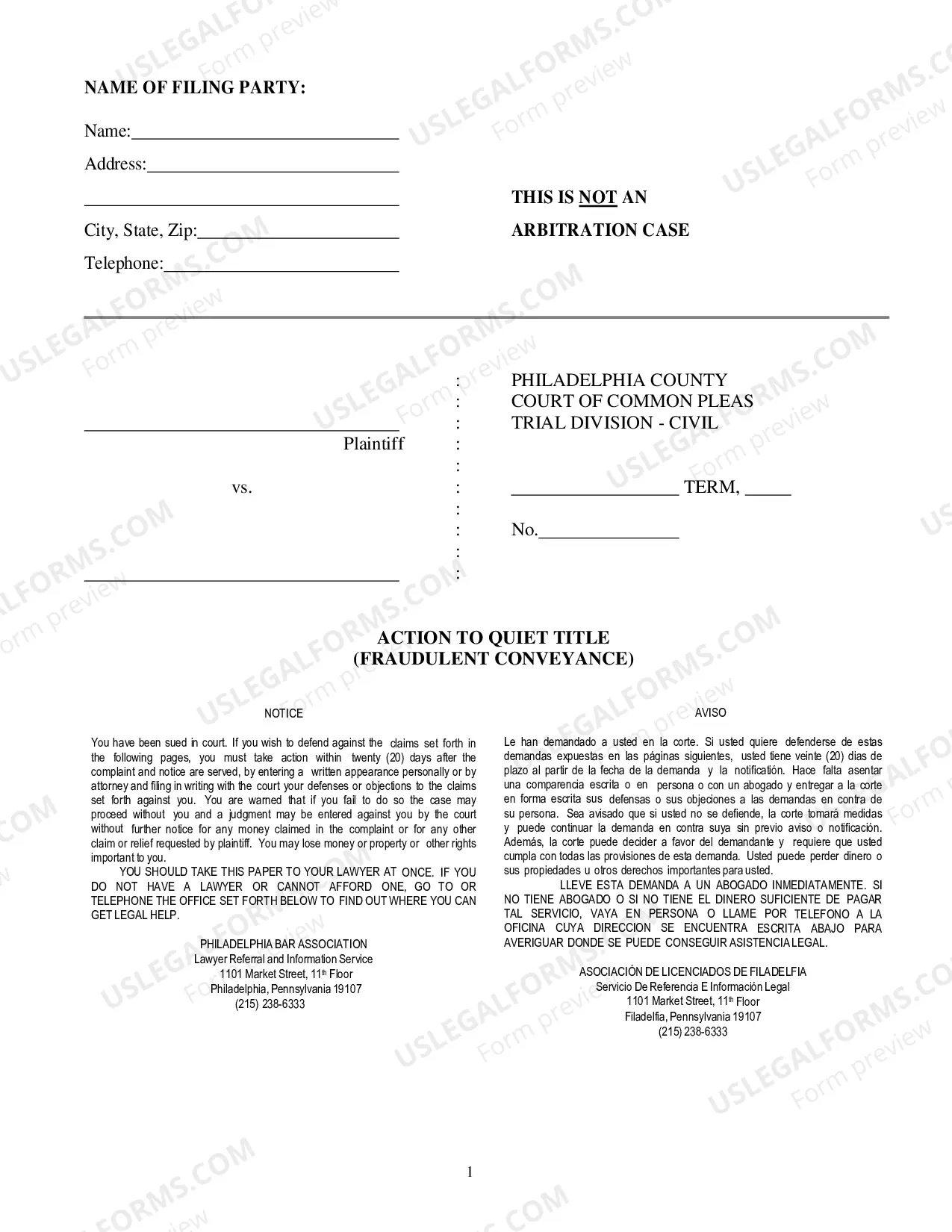 Preview Fraudulent Conveyance - Quiet Title Packet