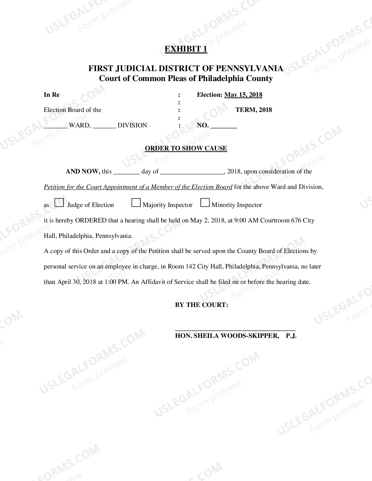 Preview ELECTiON DAY JUDICIAL ASSIGNMENTS 2018 Primary Election - Tuesday, May 15, 2018