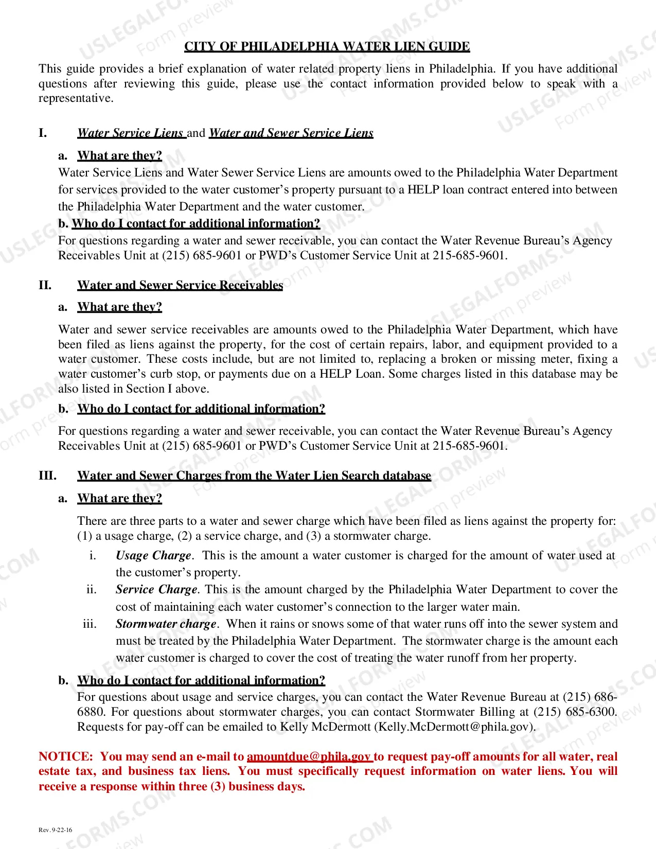 Preview instructions - Locality-In Rem Index - Water and Sewer Charges