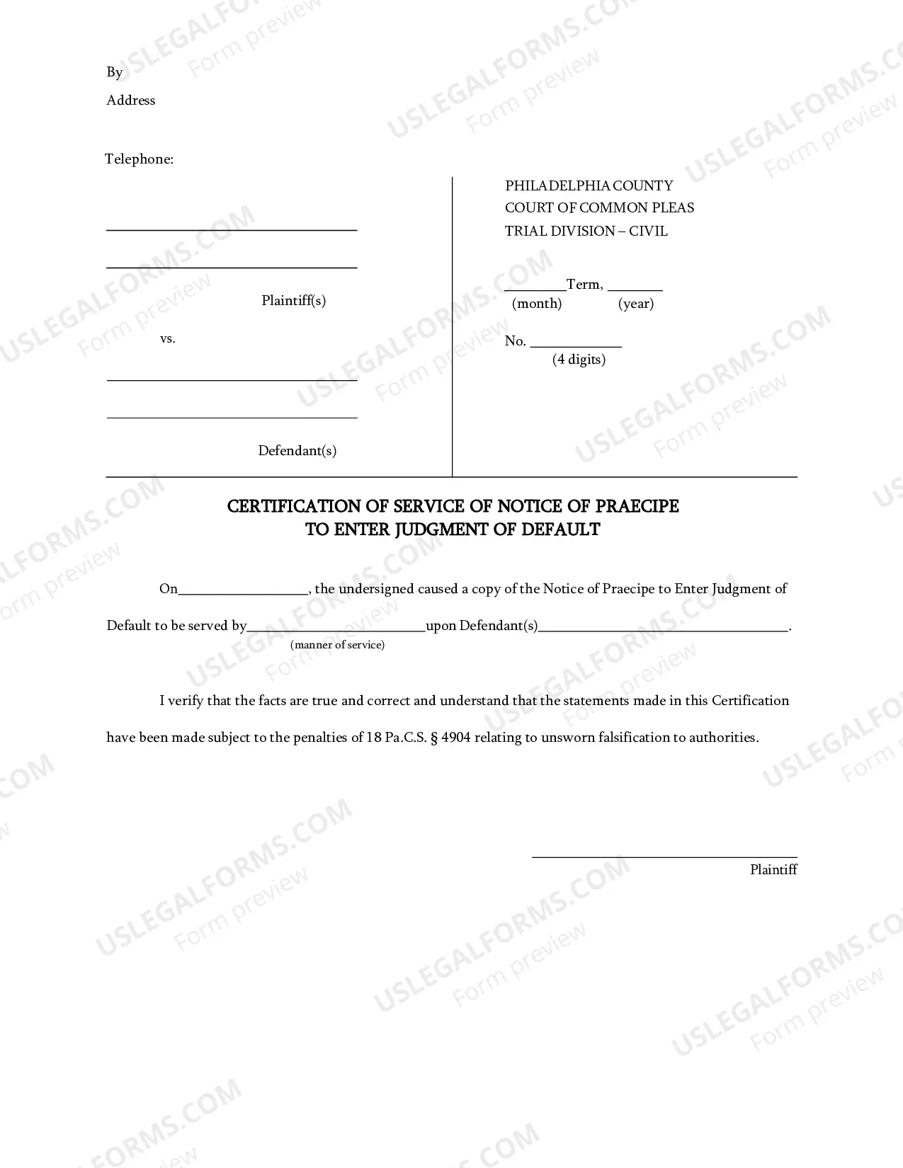 Preview Default Judgment Packet - Assessment of Damages