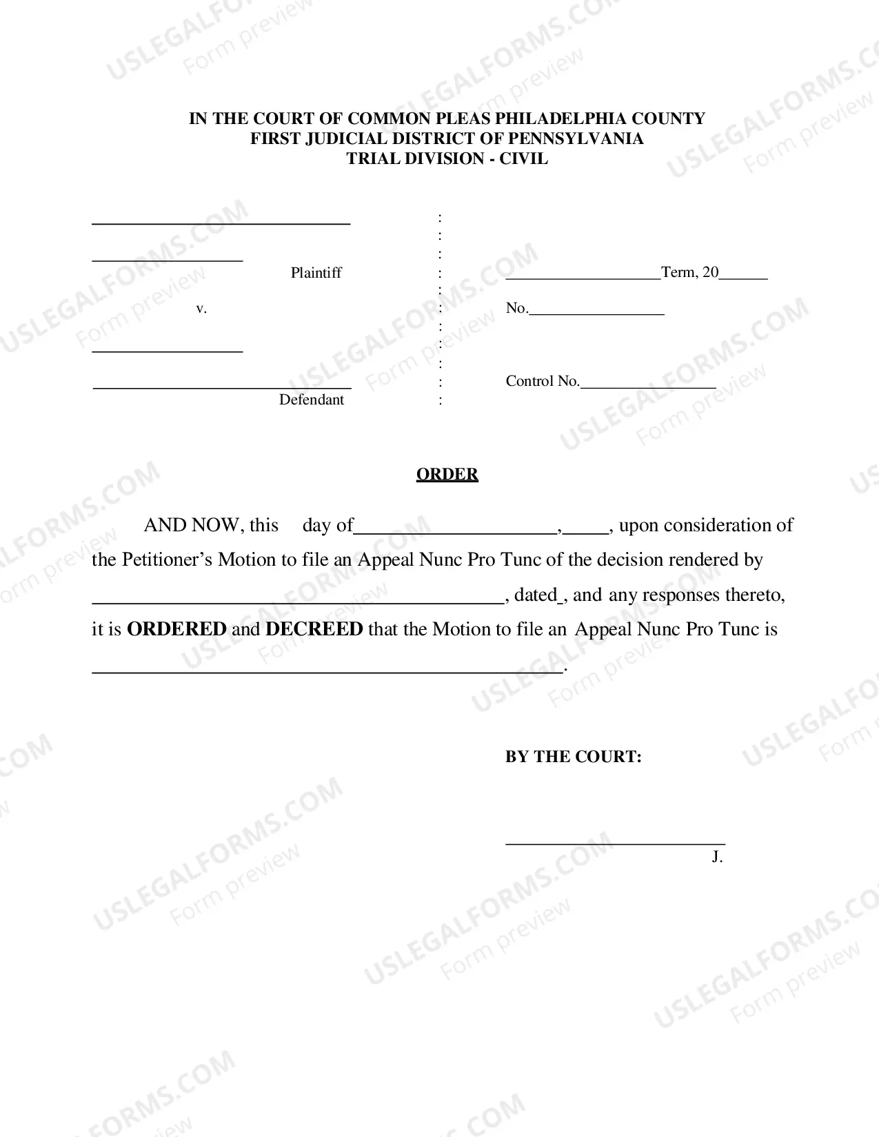 Preview Motion to File Nunc Pro Tunc