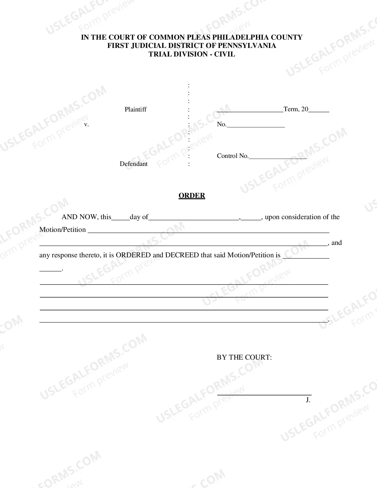 Preview Motion Petition Packet