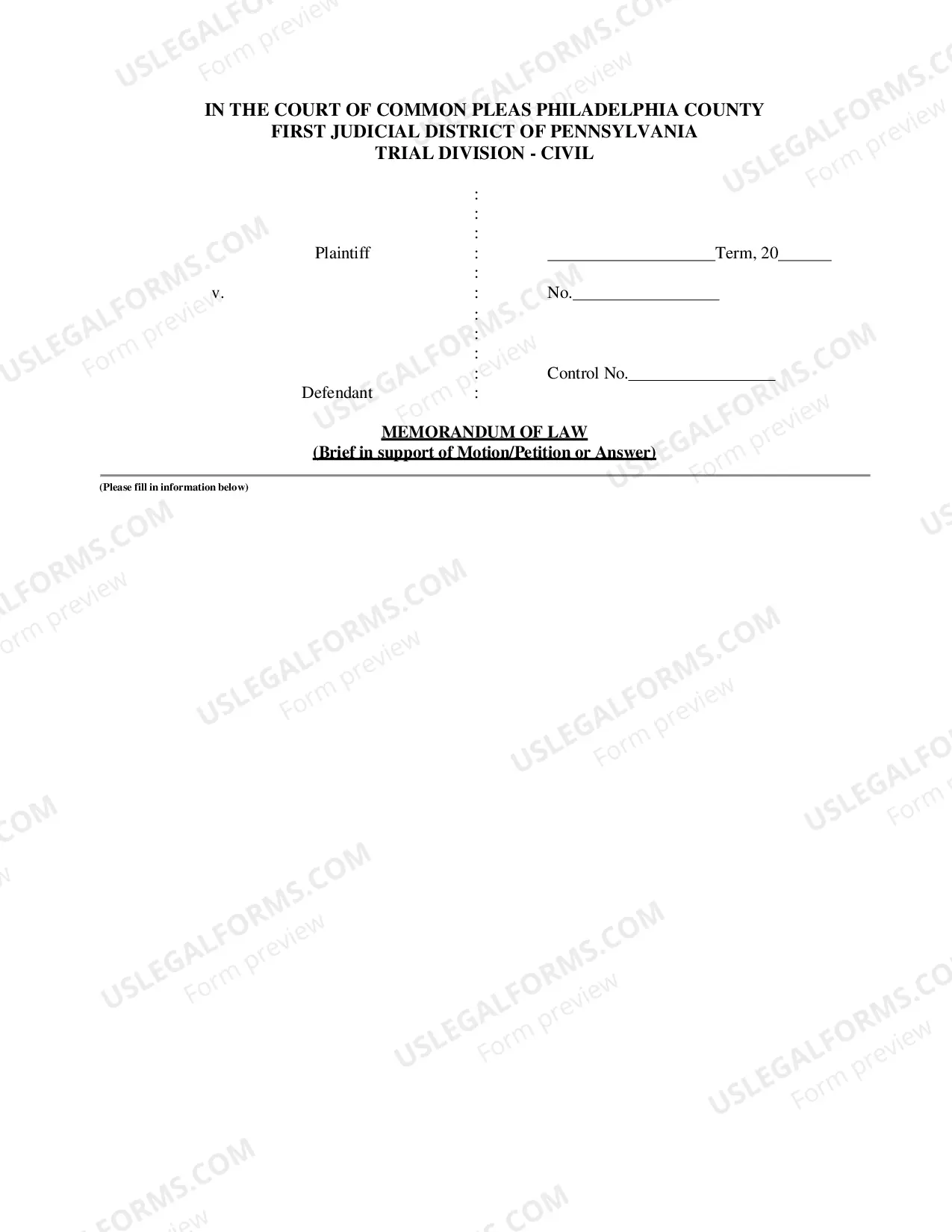 Preview Motion Petition Packet
