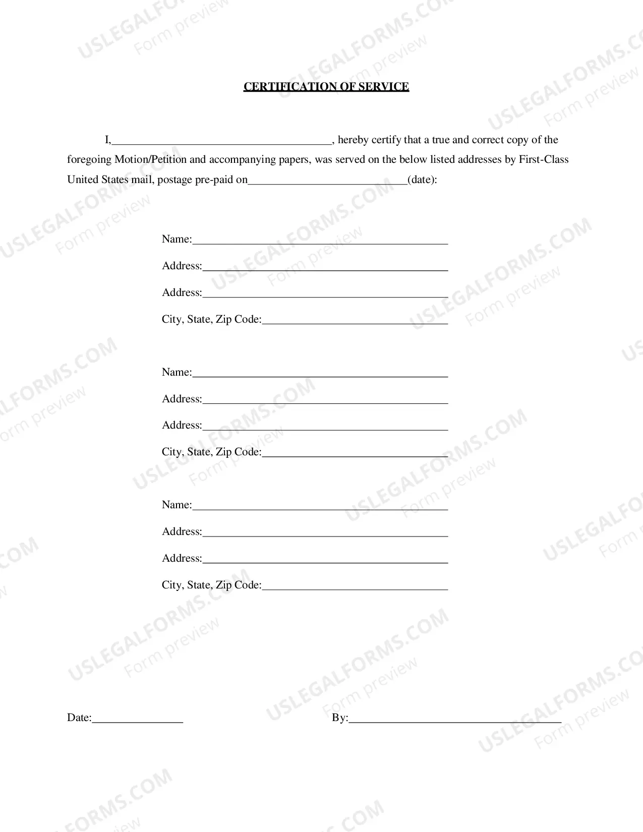 Preview Motion Petition Packet