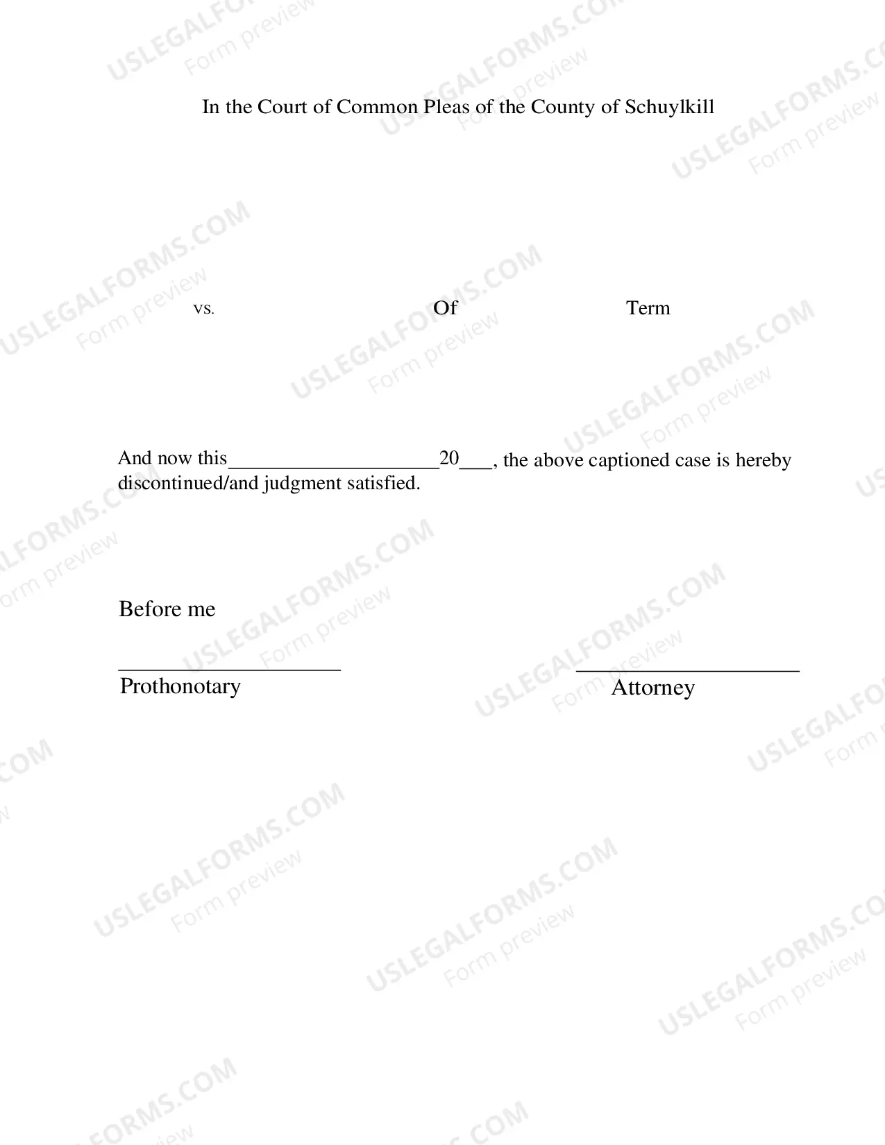 Preview Discontinue Case Form