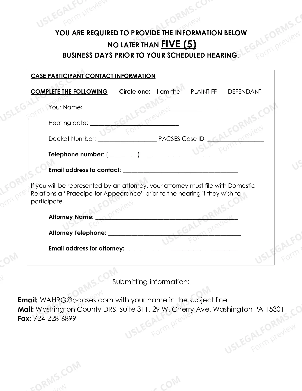Preview Request for a Telephone Conference or Hearing