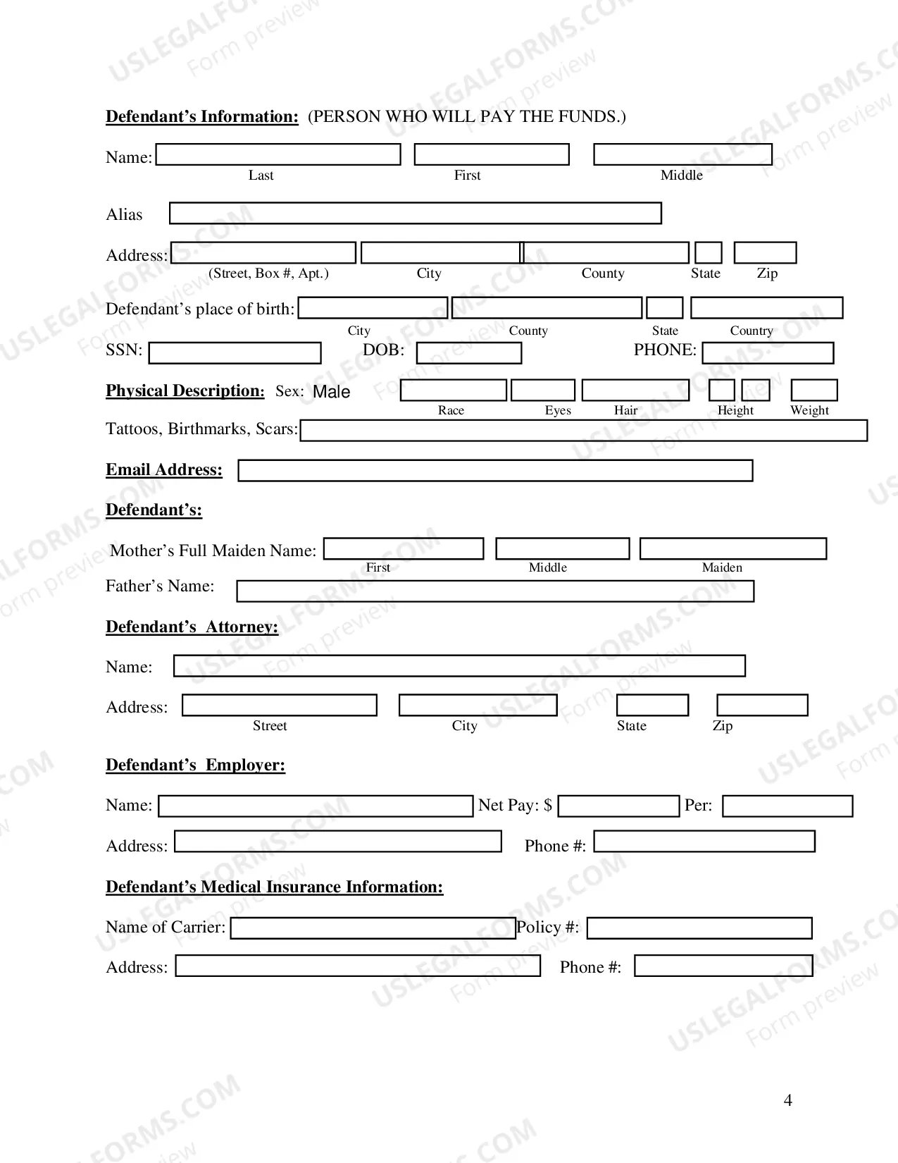 Preview Intake Information Questionnaire-Data Sheet