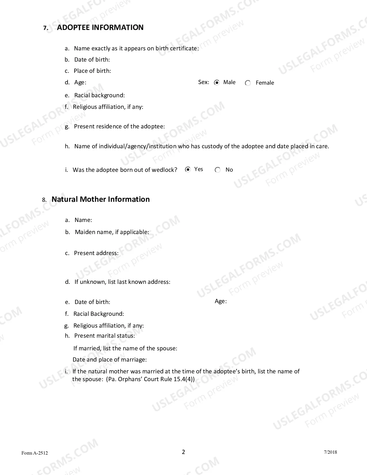 Preview Petition For Involutatry Termination of Parental Rights
