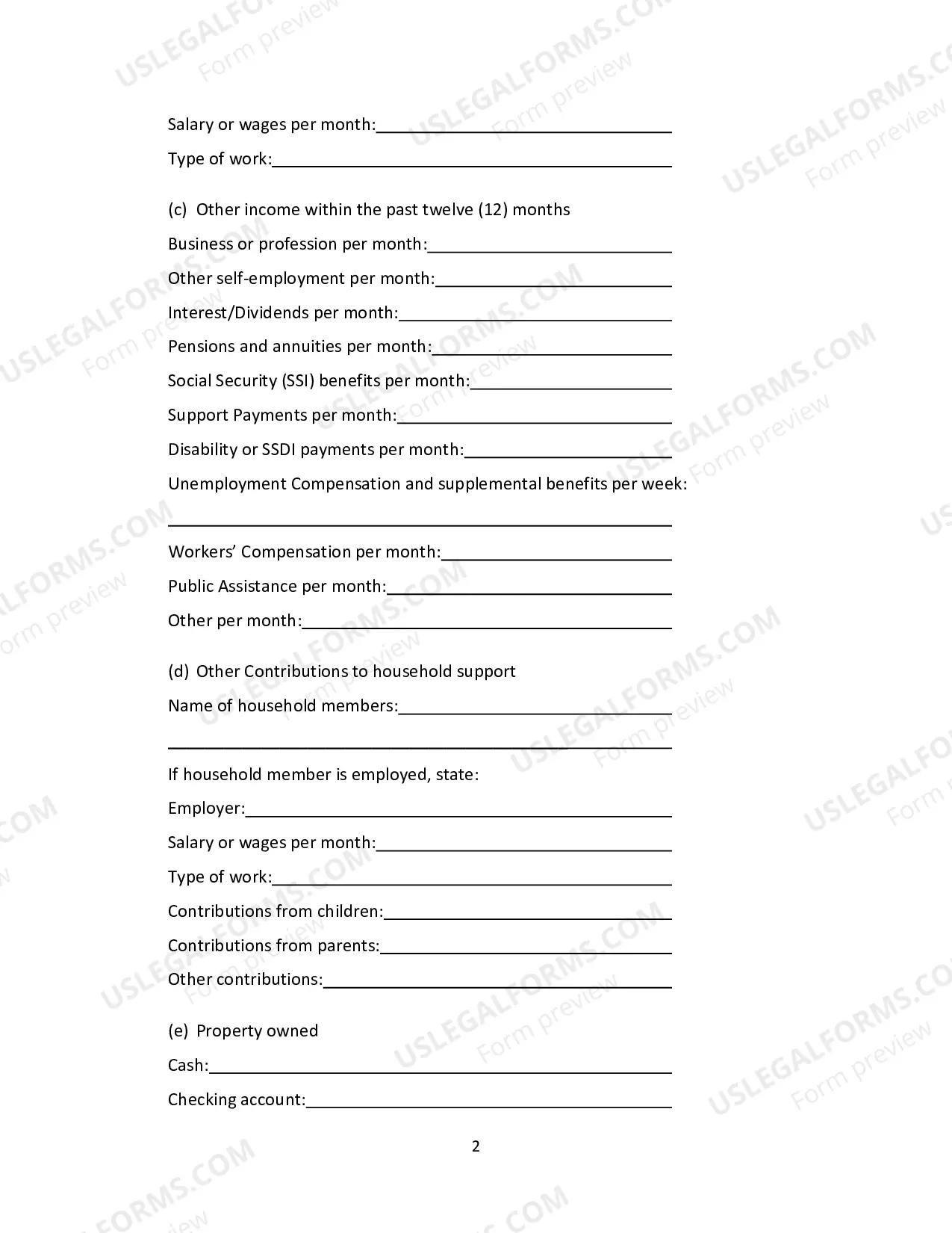 Preview Petition for Court Appointed Counsel and Financial Affidavit form and Information Packet