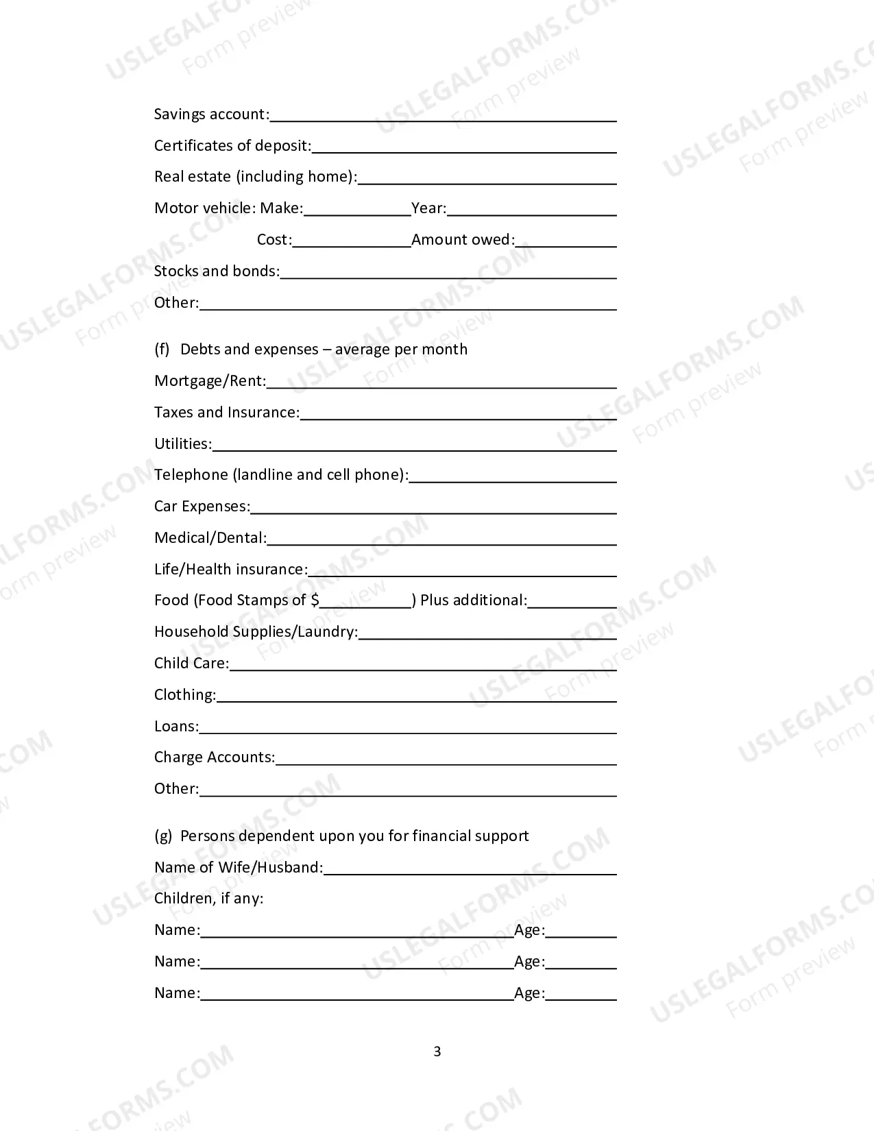 Preview Petition for Court Appointed Counsel and Financial Affidavit form and Information Packet