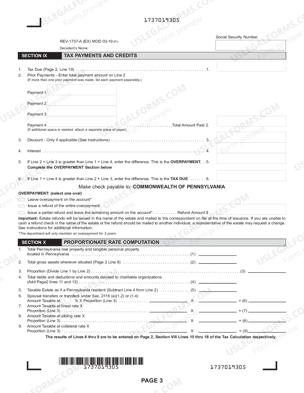 Preview REV-1736 -- Instructions For Form REV-1737-A
