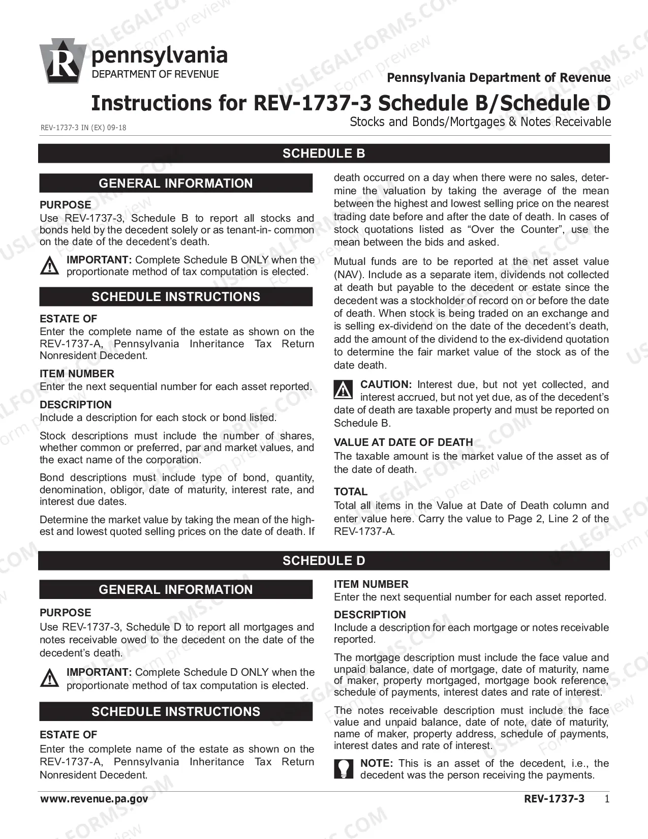 Preview REV-1737-3 -- Schedule B/Schedule D