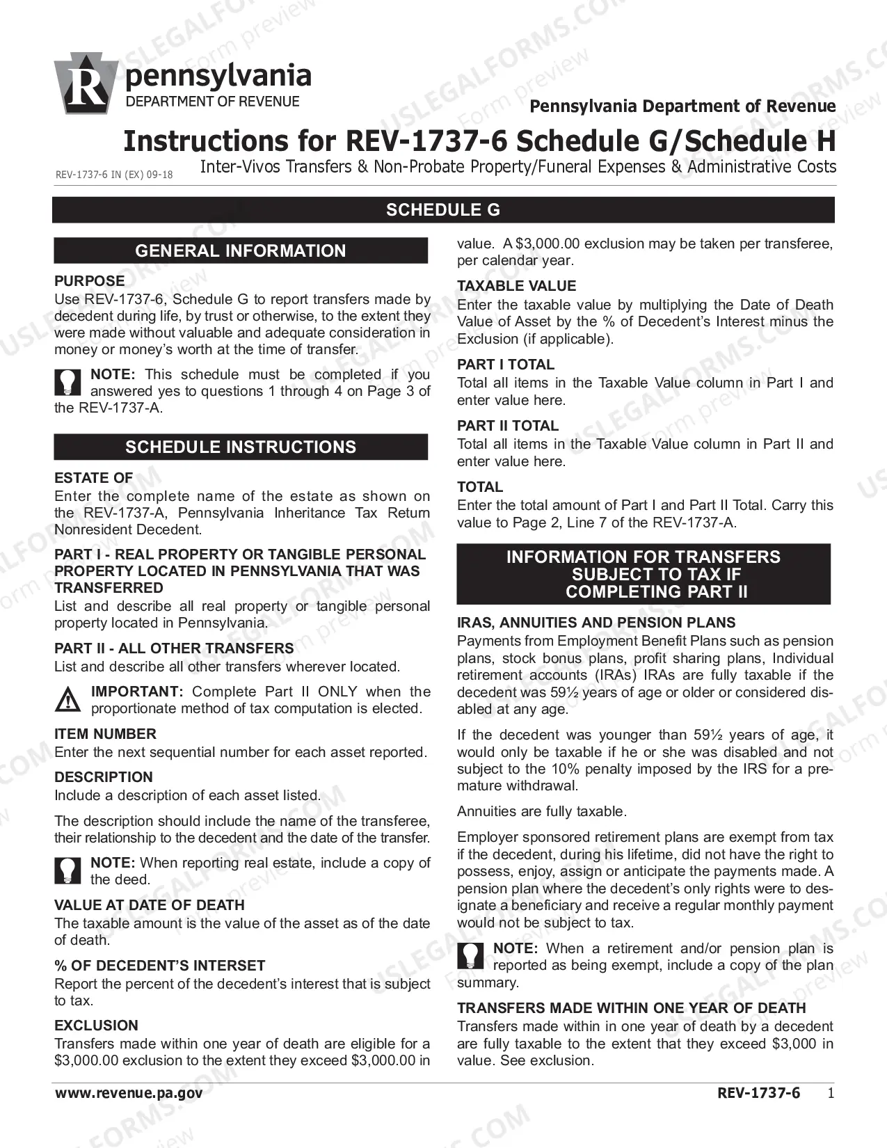 Preview REV-1737-6 -- Schedule G/Schedule H